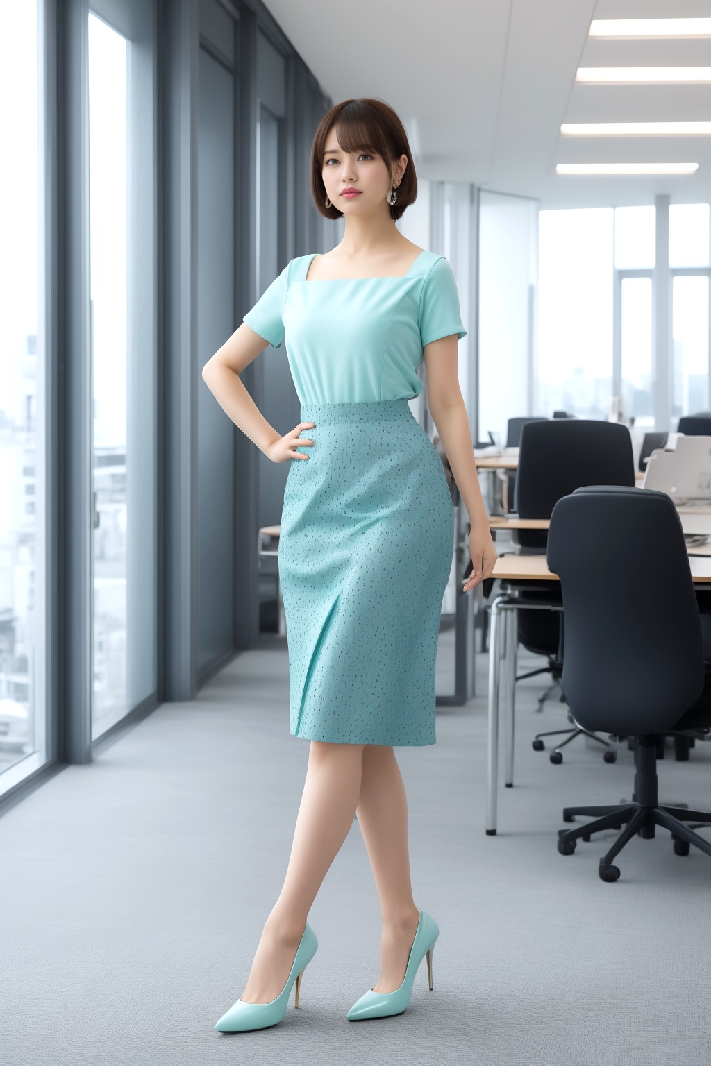 素足で挑むOLのハイヒール図鑑 part3 OL チュールスカート 3