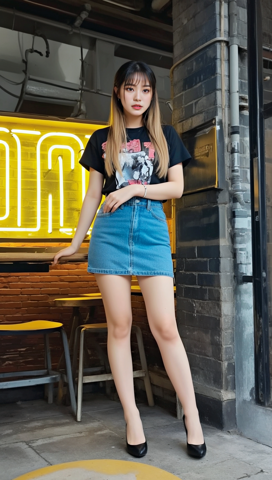 デニム素材のミニスカ生足美女 part4 サンダル デニム 2