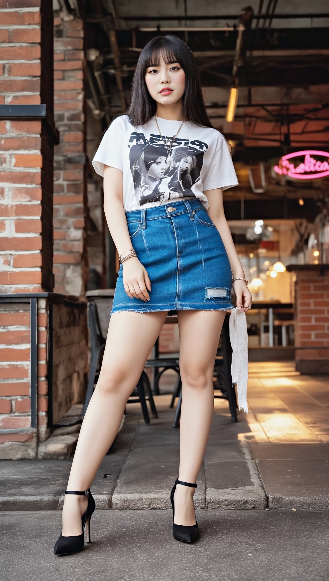 デニム素材のミニスカ生足美女 part5 サンダル デニム 2