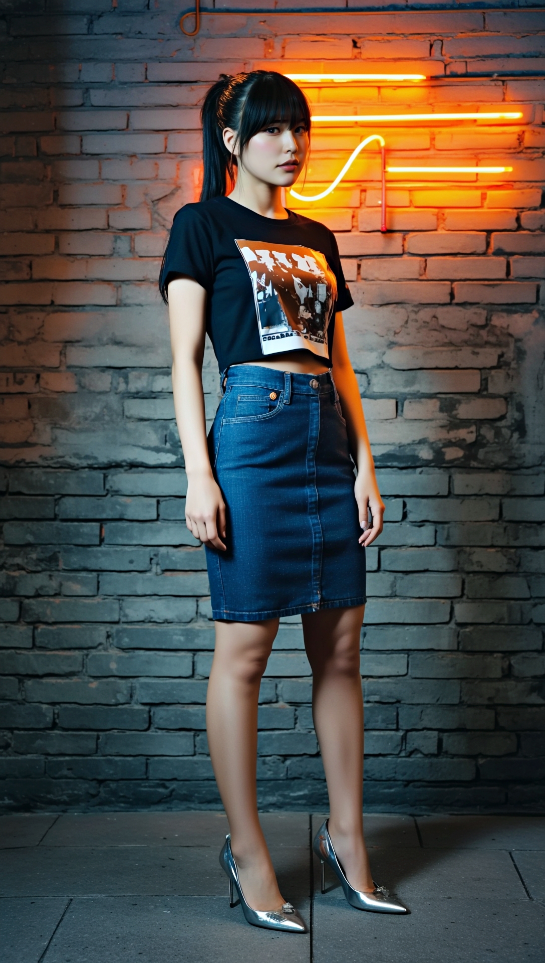 デニム素材のミニスカ生足美女 part6 サンダル デニム 2