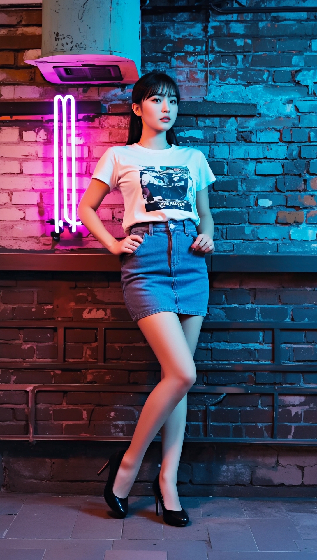 デニム素材のミニスカ生足美女 part6 サンダル デニム 5