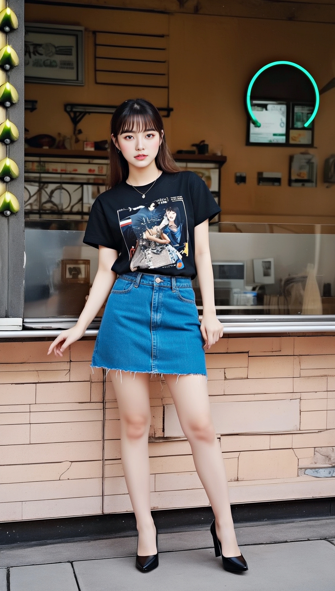 デニム素材のミニスカ生足美女 part7 サンダル デニム 1