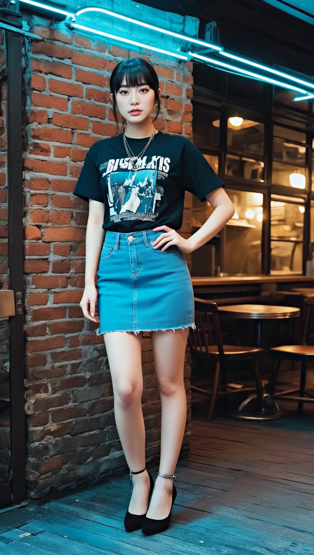 デニム素材のミニスカ生足美女 part7 サンダル デニム 4