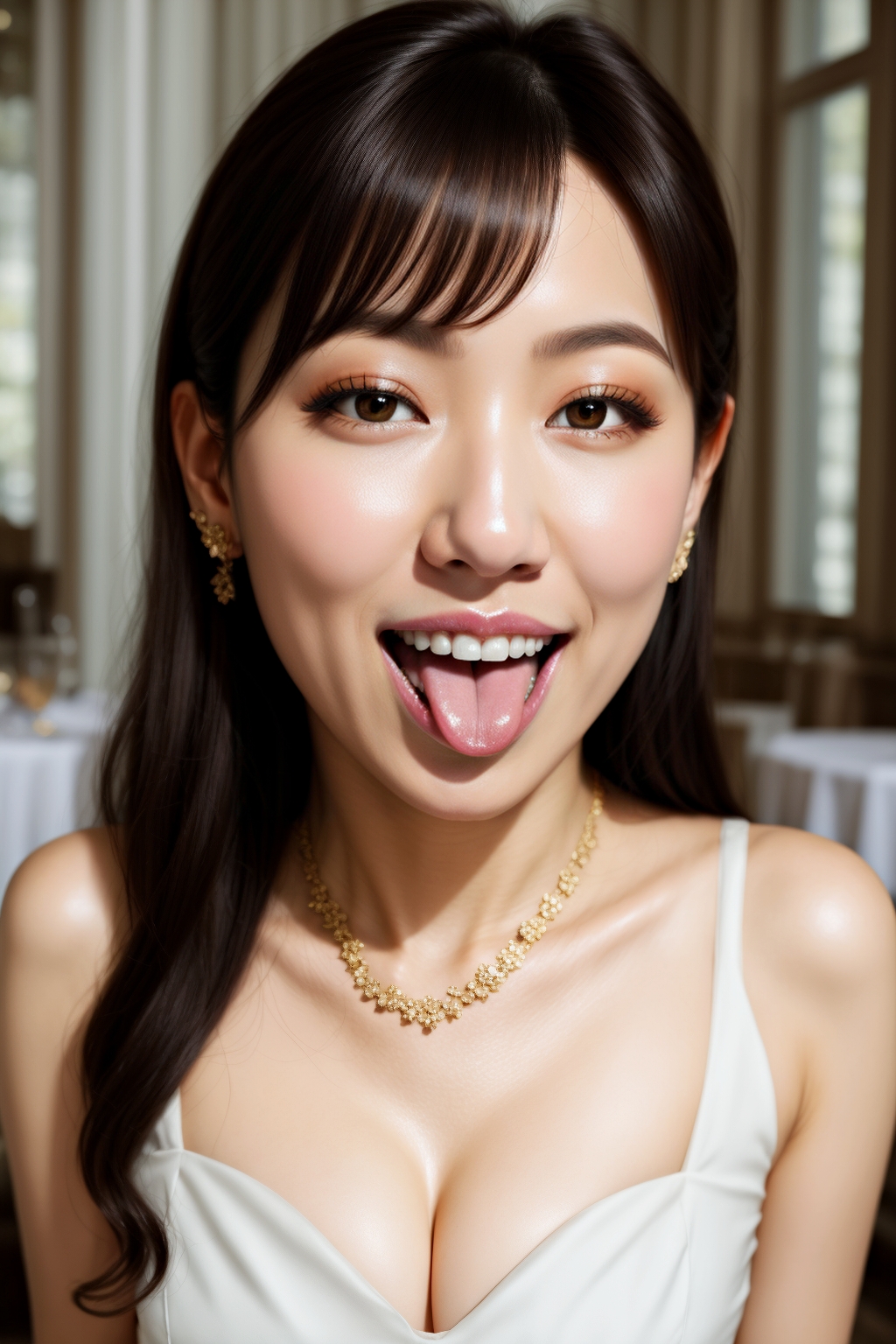 友達（人妻）の舌出し写真をゲットした件 part3 おっぱい ドレス 3