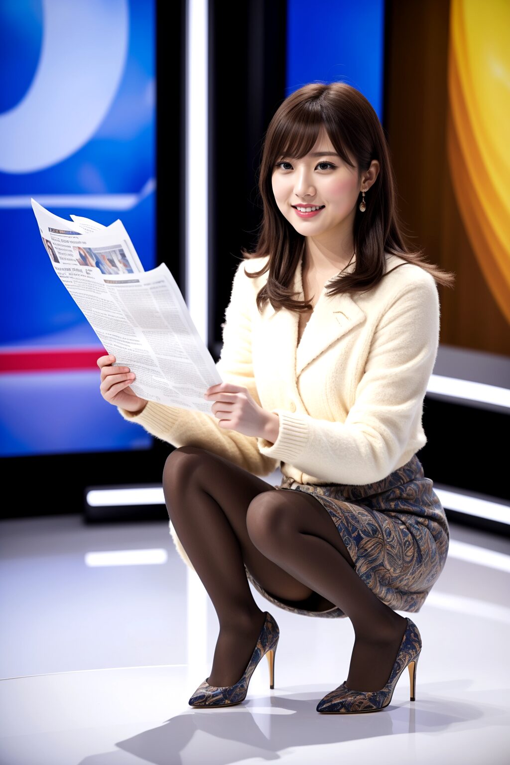 女子アナのハイヒールしゃがみポーズ part3 しゃがみ ハイヒール 3