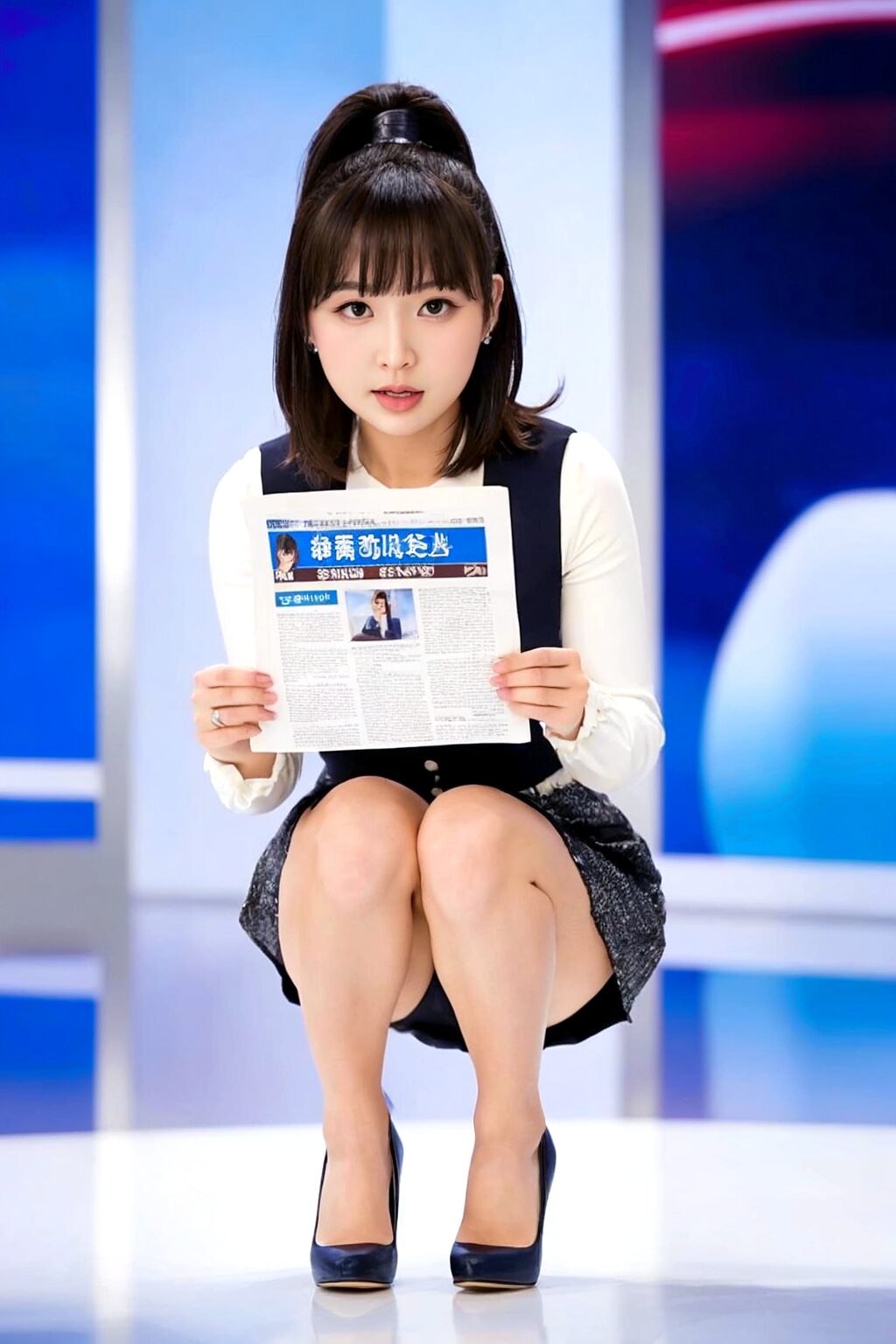 女子アナのハイヒールしゃがみポーズ part3 しゃがみ ハイヒール 3