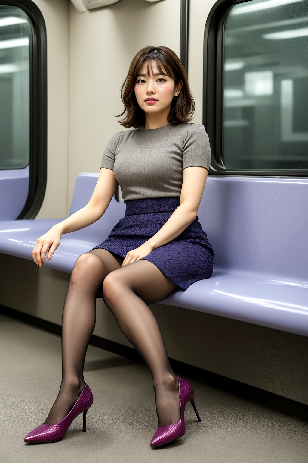 電車で見かけた高級黒ストッキング女 part1 ストッキング ハイヒール 2