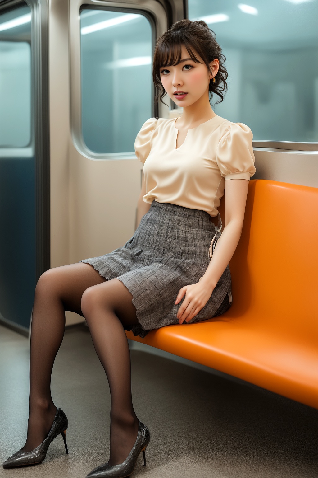 電車で見かけた高級黒ストッキング女 part1 ストッキング ハイヒール 4