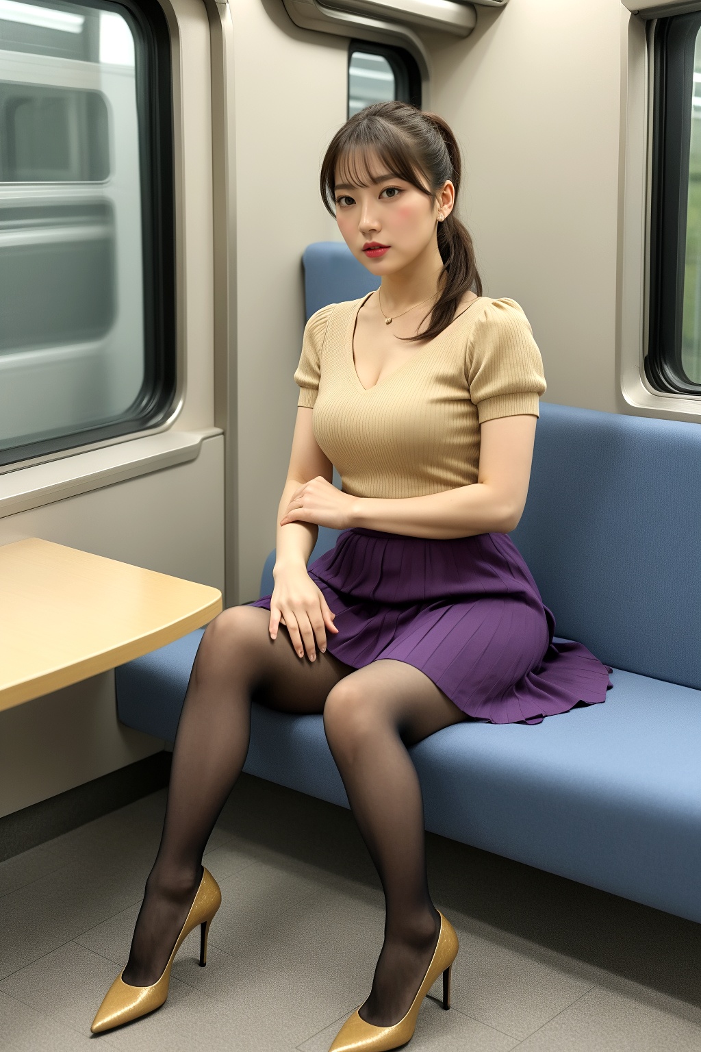 電車で見かけた高級黒ストッキング女 part2 ストッキング ハイヒール 3