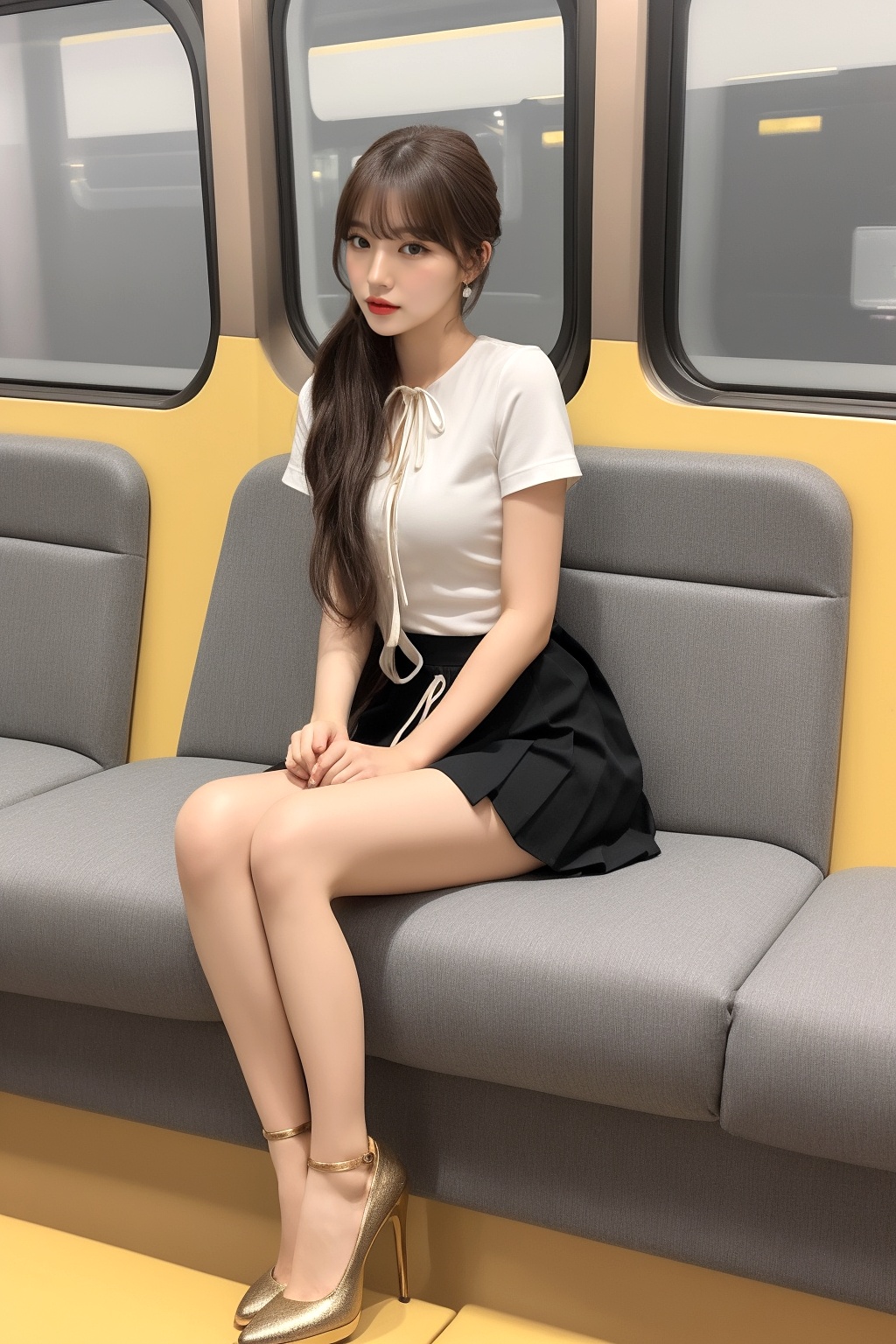 脚のキレイな女性を電車内で隠し撮り part2 パンプス ミニスカート 2