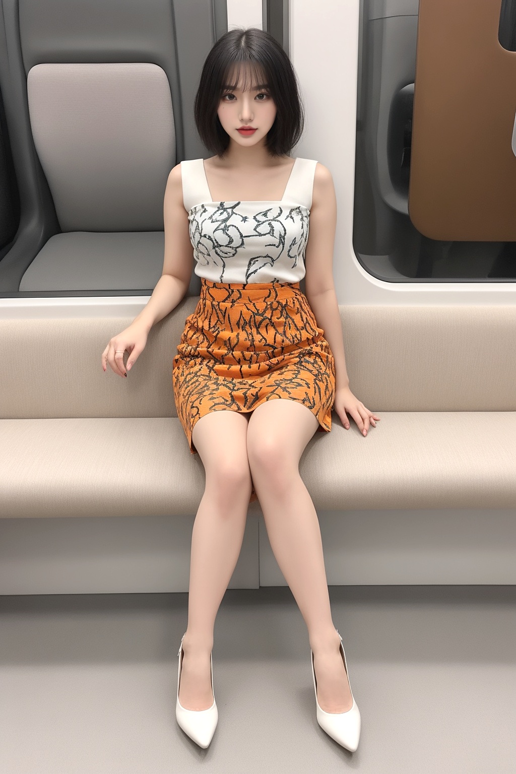 脚のキレイな女性を電車内で隠し撮り part2 パンプス ミニスカート 1