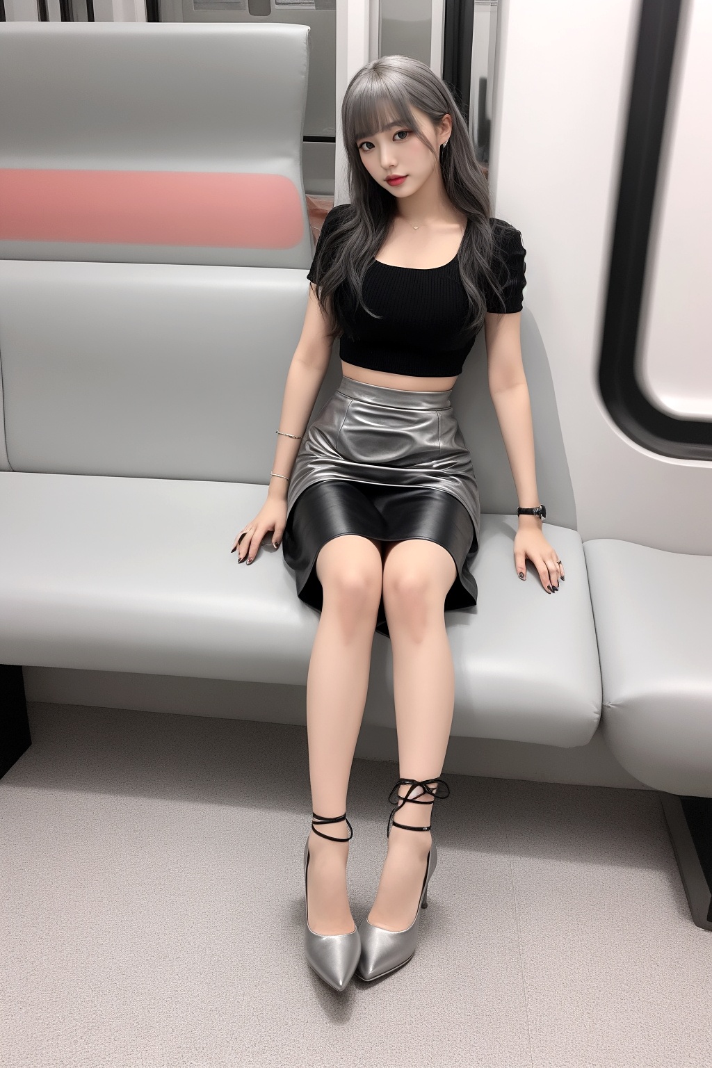 脚のキレイな女性を電車内で隠し撮り part3 パンプス ミニスカート 3