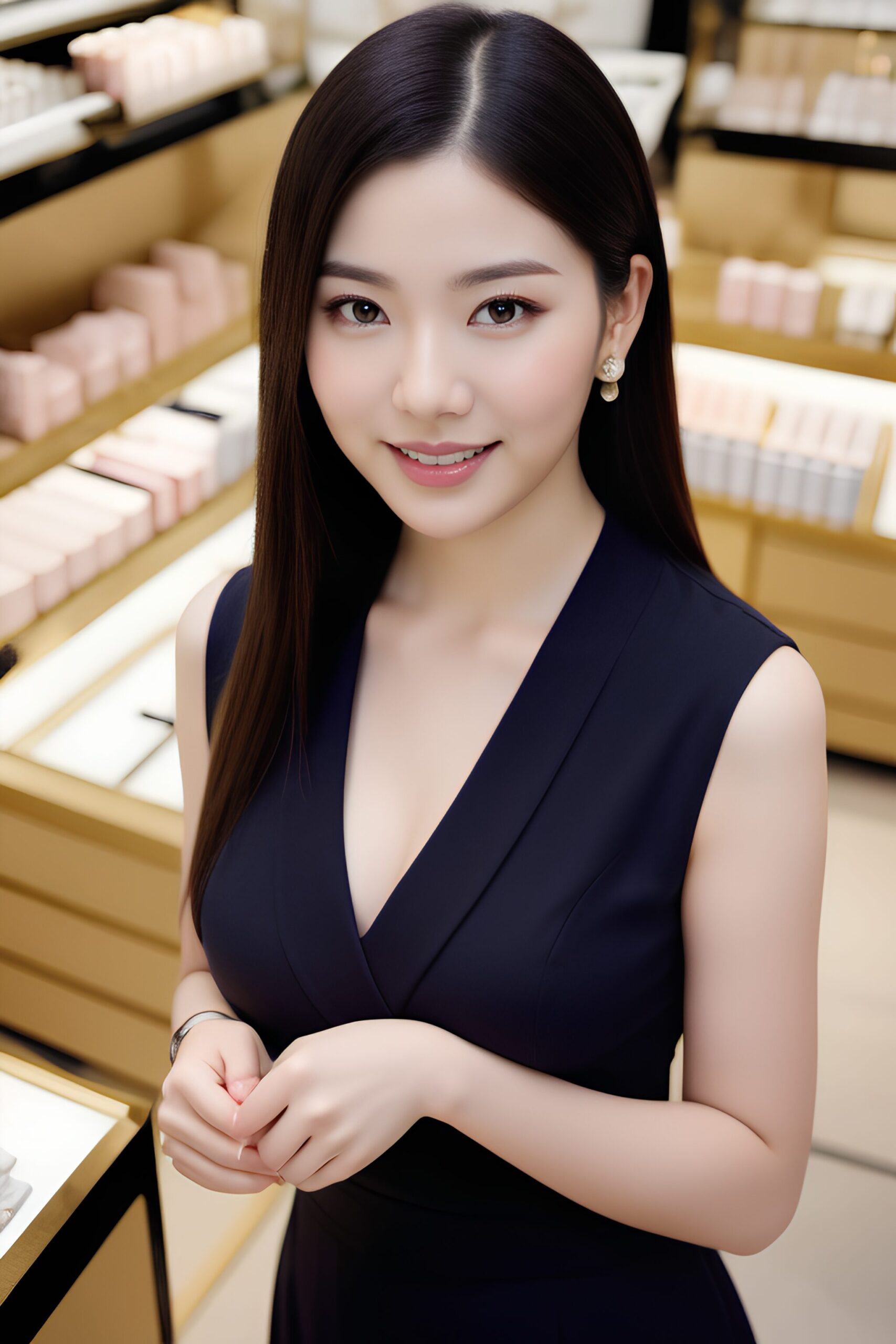 化粧品売り場の上品なオンナの笑顔 part1 おっぱい 店員 4