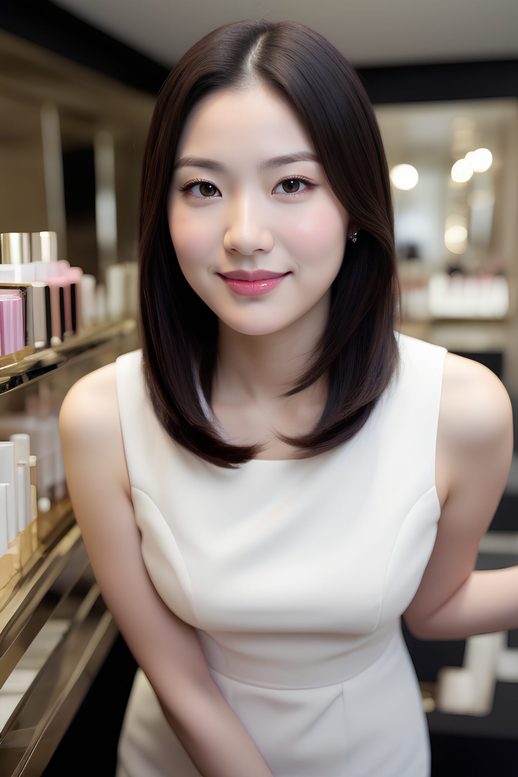 化粧品売り場の上品なオンナの笑顔 part1 おっぱい 店員 1