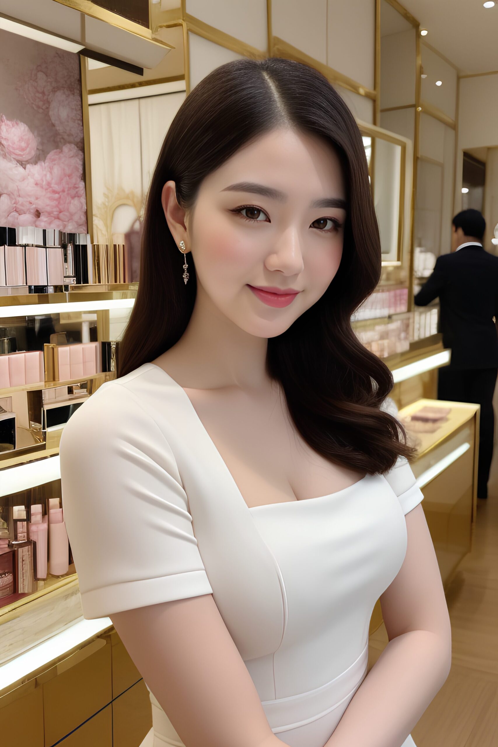 化粧品売り場の上品なオンナの笑顔 part3 おっぱい 店員 3