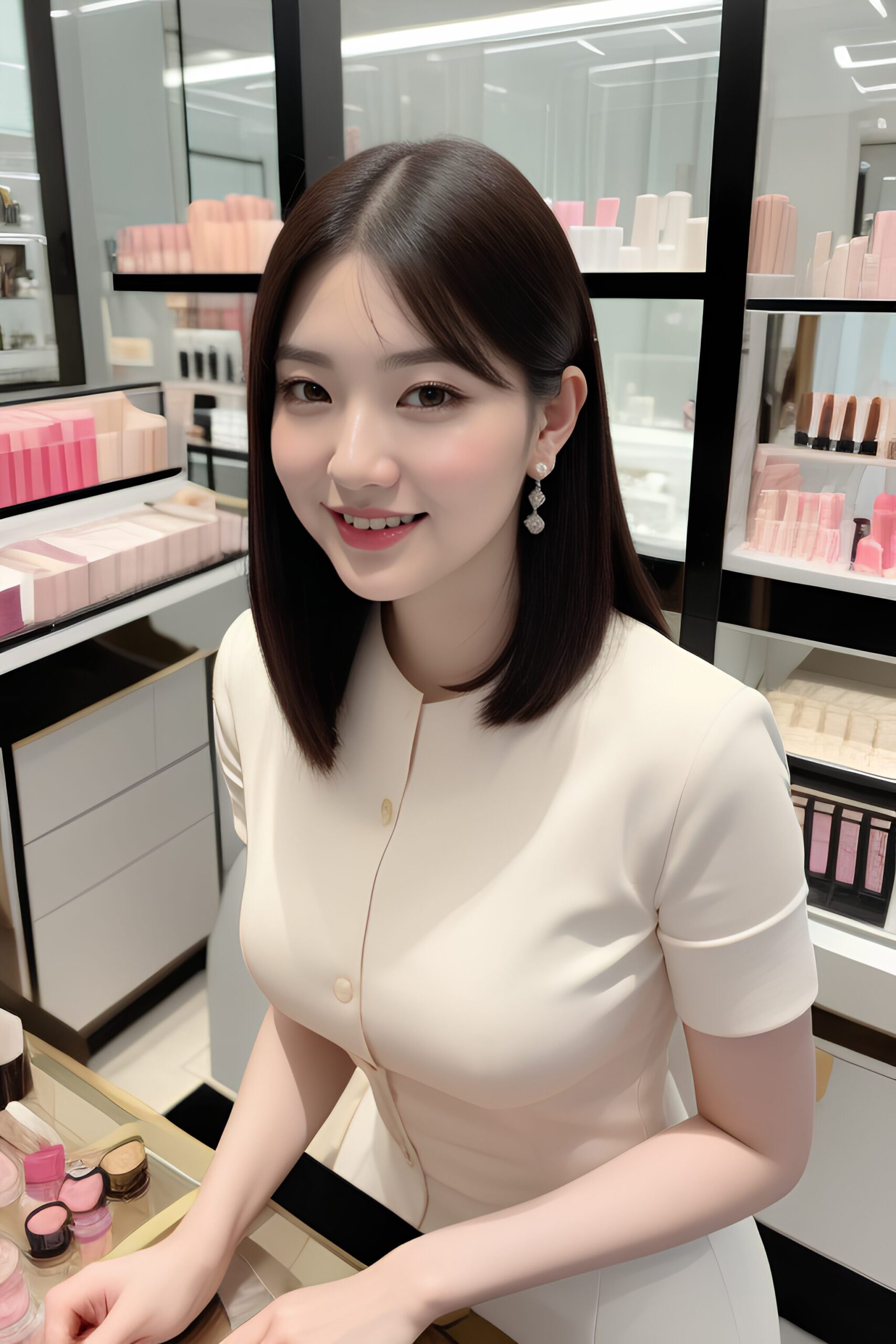 化粧品売り場の上品なオンナの笑顔 part3 おっぱい 店員 2