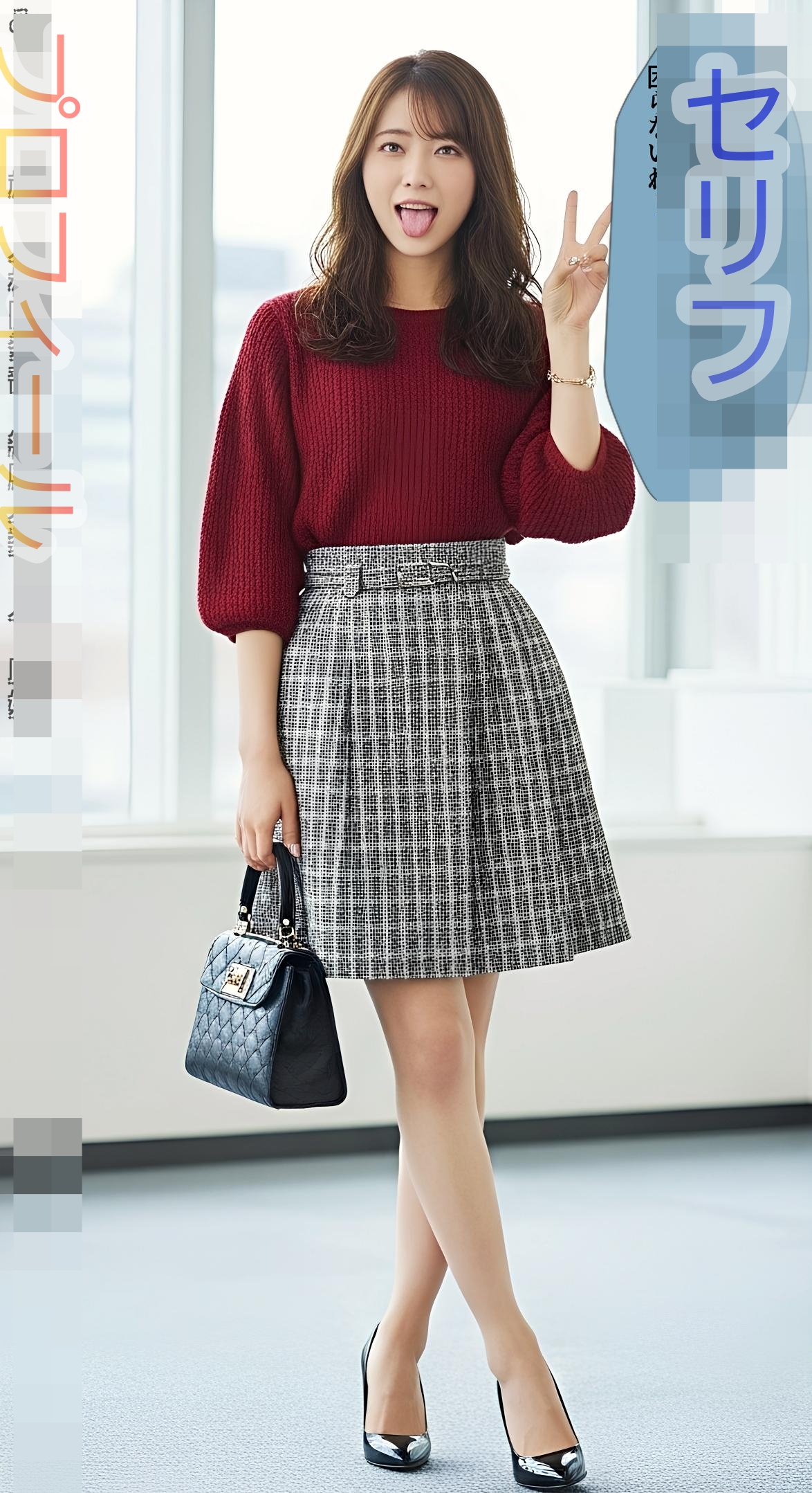 【特別公開】舌出しピースをしてくれる美脚ＯＬ part3 OL ダブルピース 6