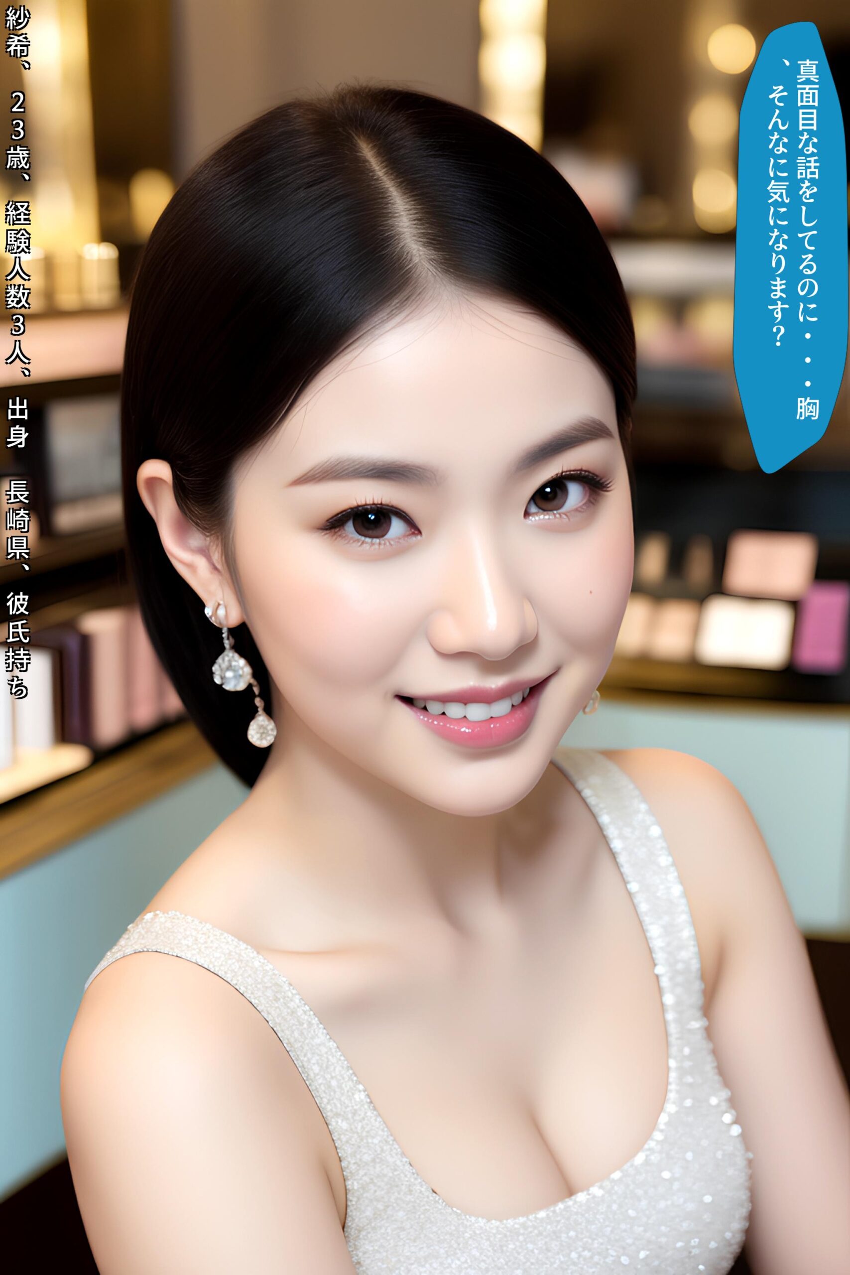 【特別公開】中年オヤジがハマった極上美容部員の谷間接客 part3 おっぱい 巨乳 1
