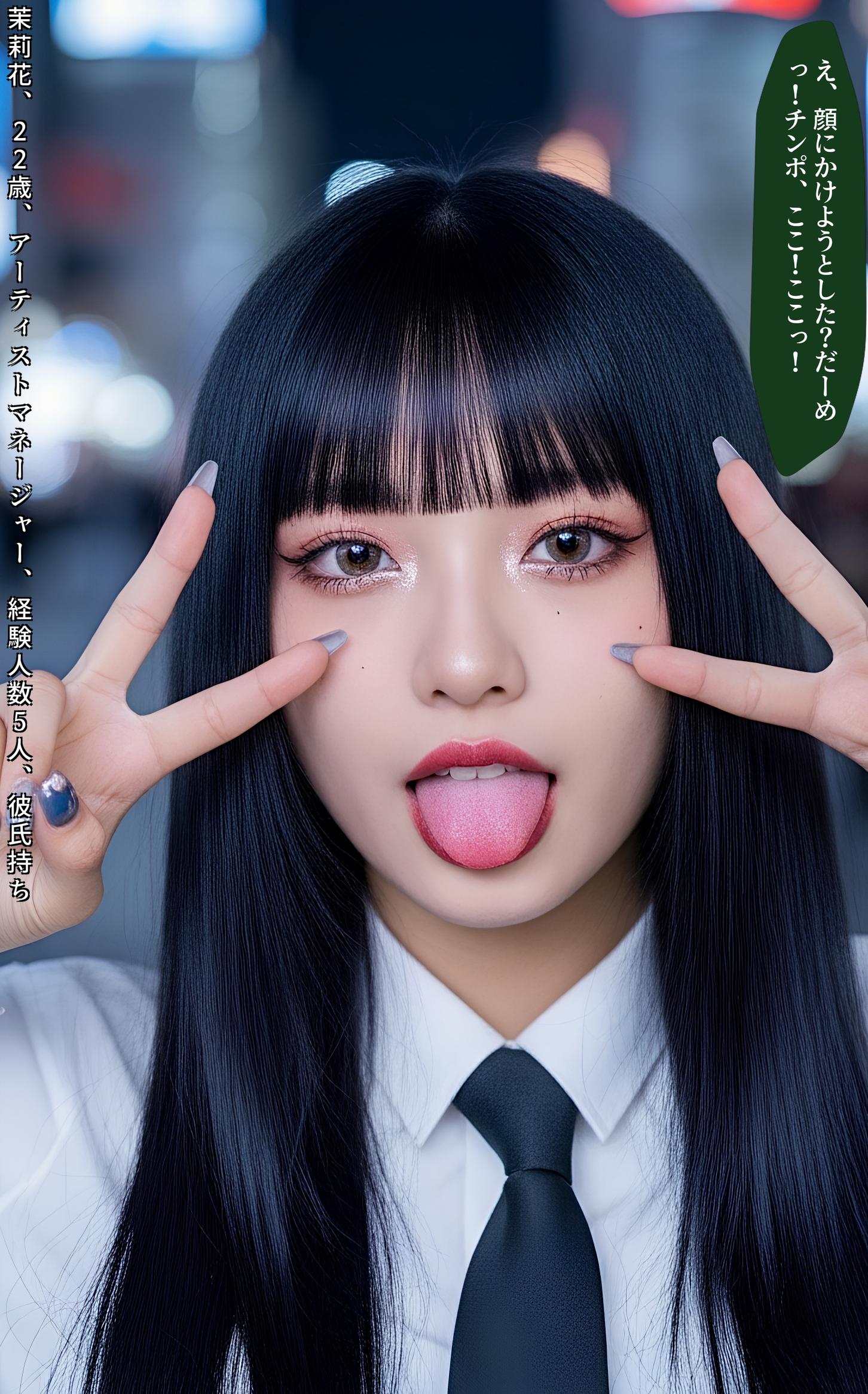 【特別公開】舌出し渋谷ギャル図鑑 part1 若いオンナの街中おっぱい露出 4