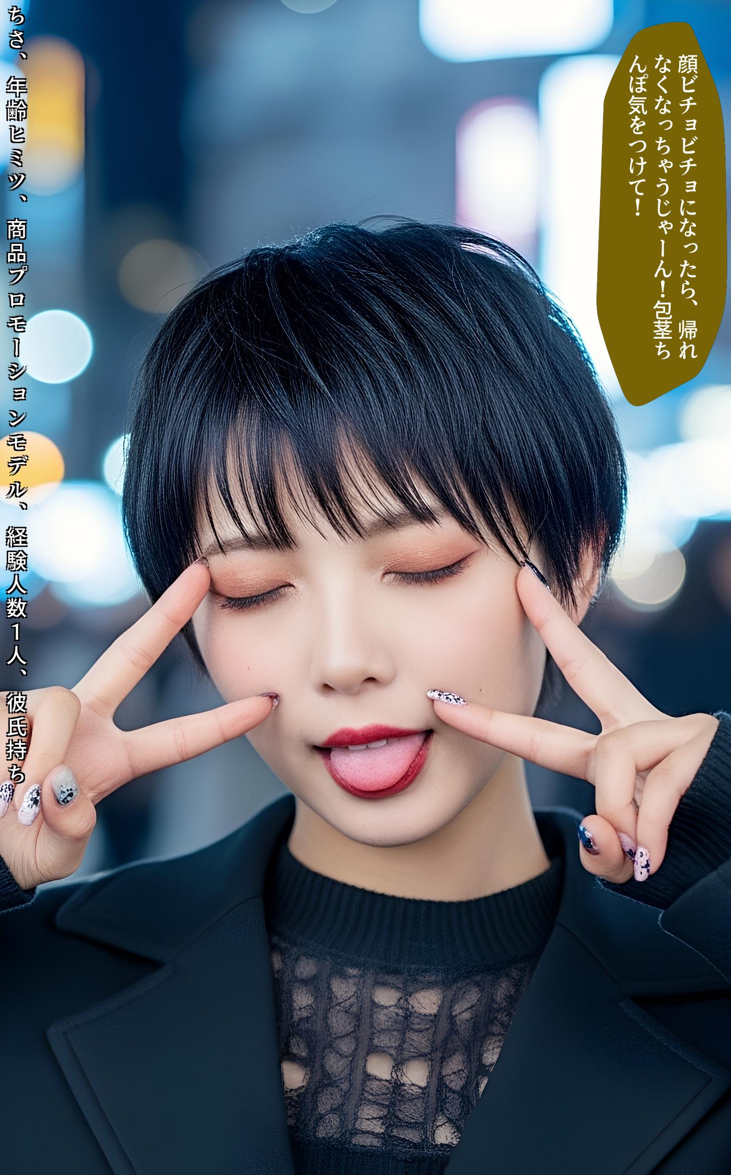 【特別公開】舌出し渋谷ギャル図鑑 part1 若いオンナの街中おっぱい露出 4