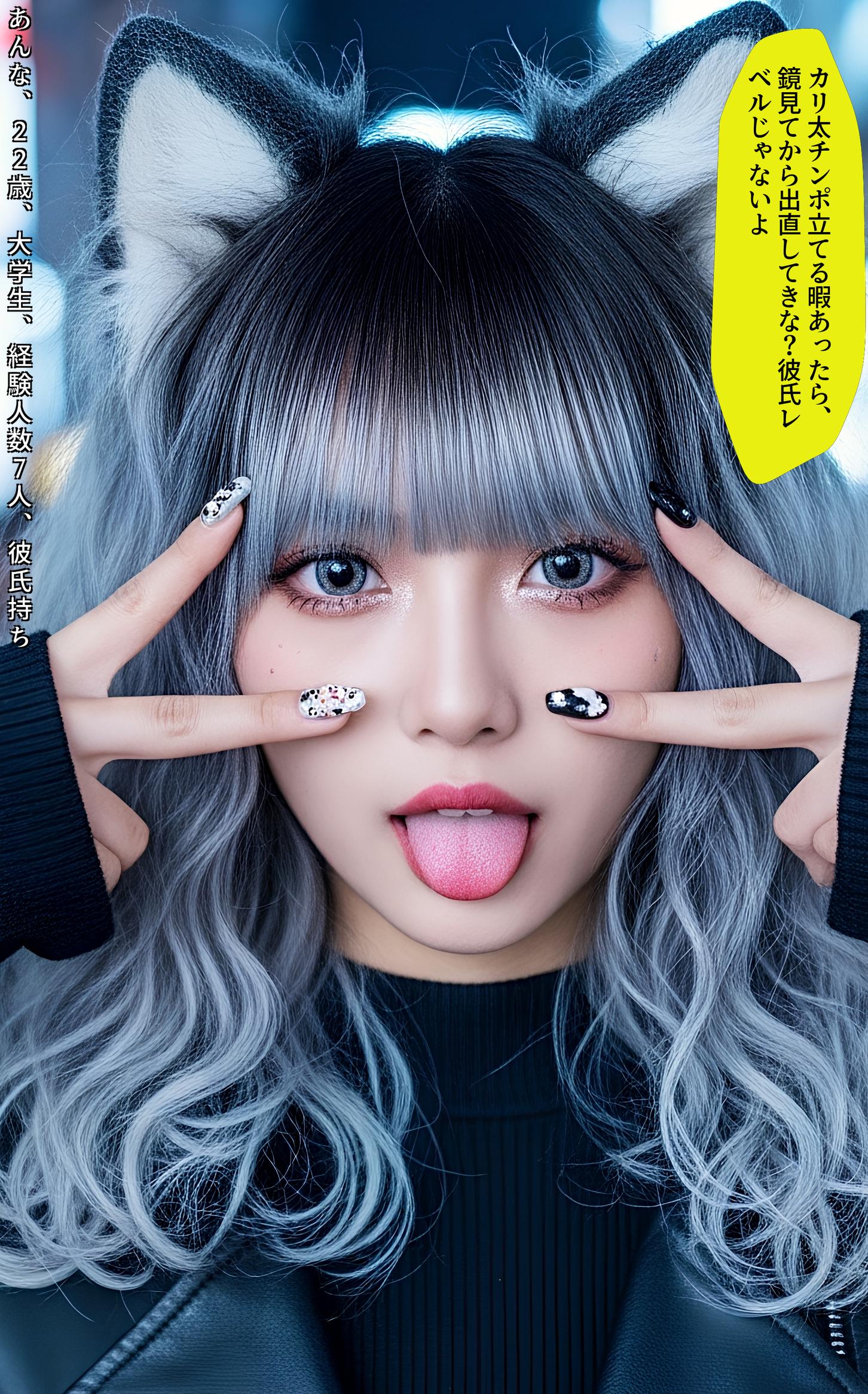 【特別公開】舌出し渋谷ギャル図鑑 part2 ギャル セリフ付き 2