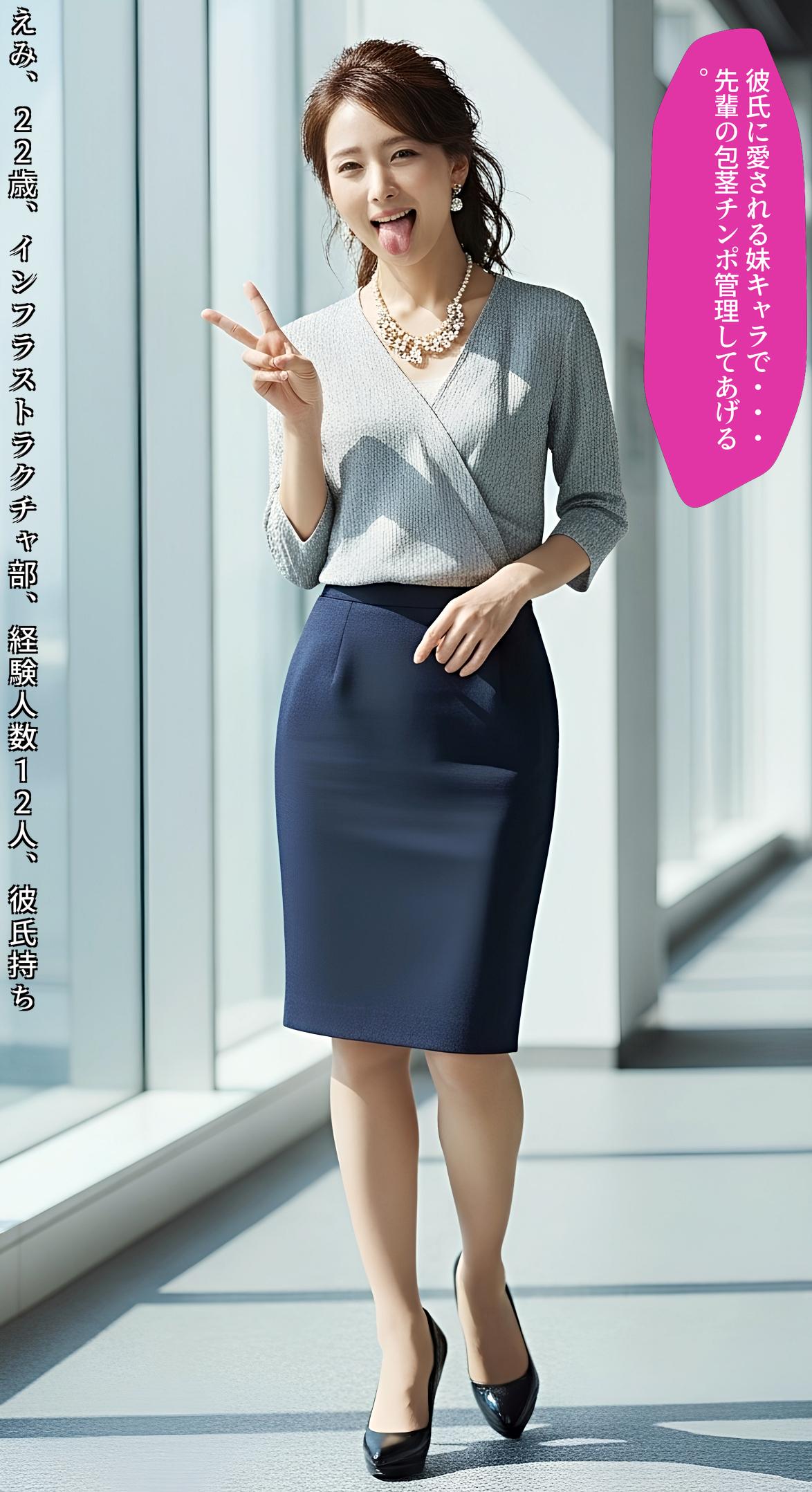 【特別公開】舌出しピースをしてくれる美脚ＯＬ part1 OL ダブルピース 6