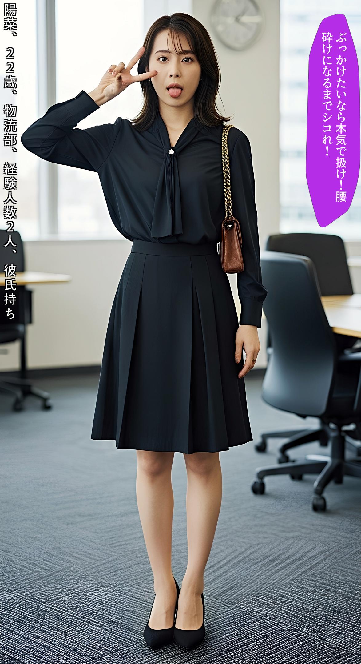 【特別公開】舌出しピースをしてくれる美脚ＯＬ part1 OL ダブルピース 3