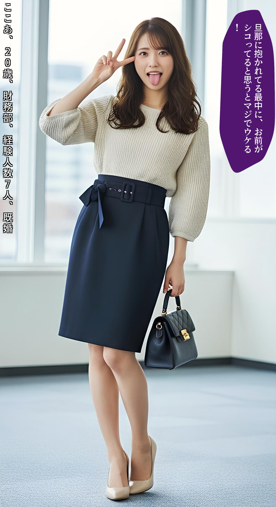 【特別公開】舌出しピースをしてくれる美脚ＯＬ part1 OL ダブルピース 2