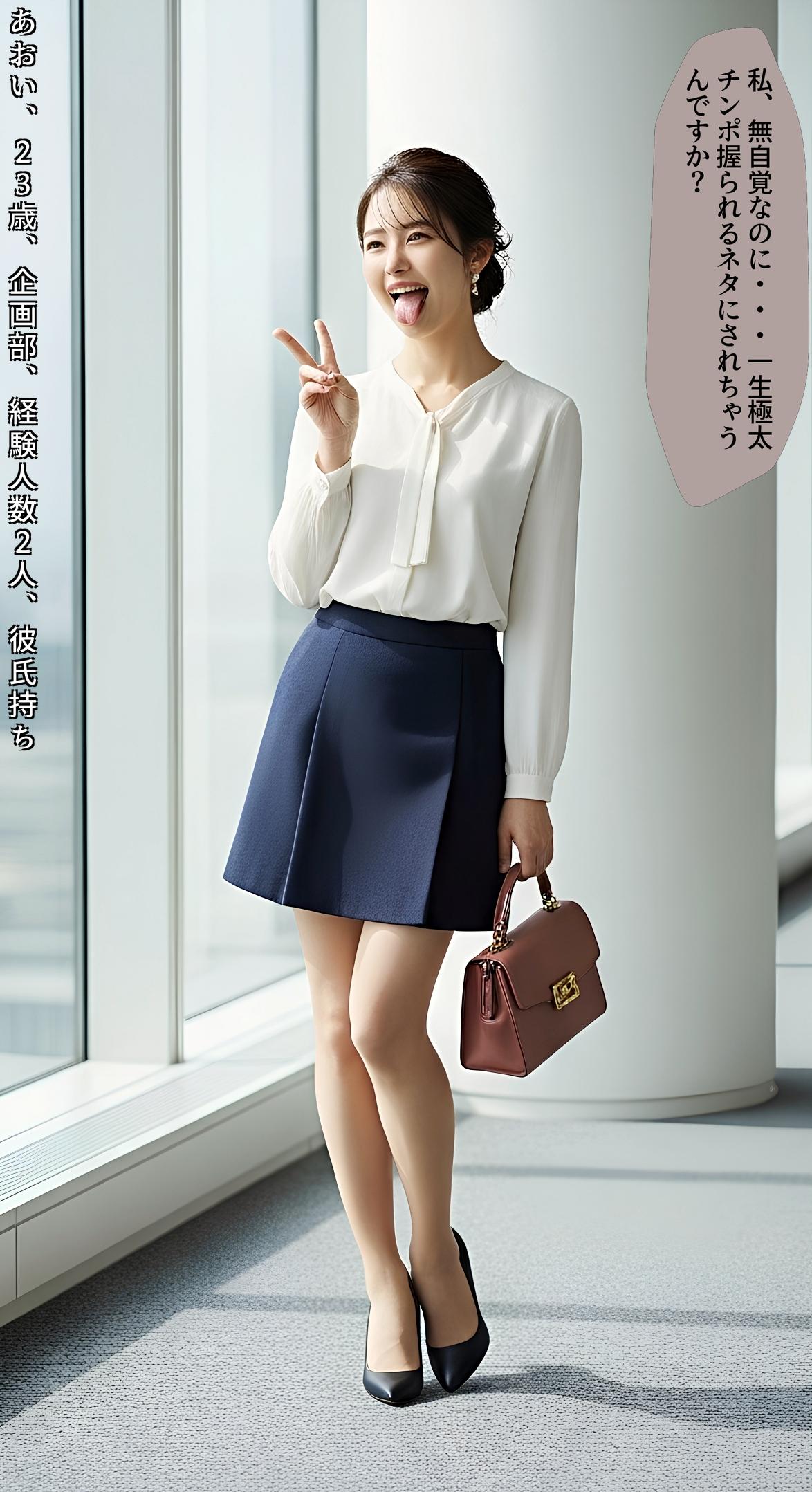 【特別公開】舌出しピースをしてくれる美脚ＯＬ part1 OL ダブルピース 5