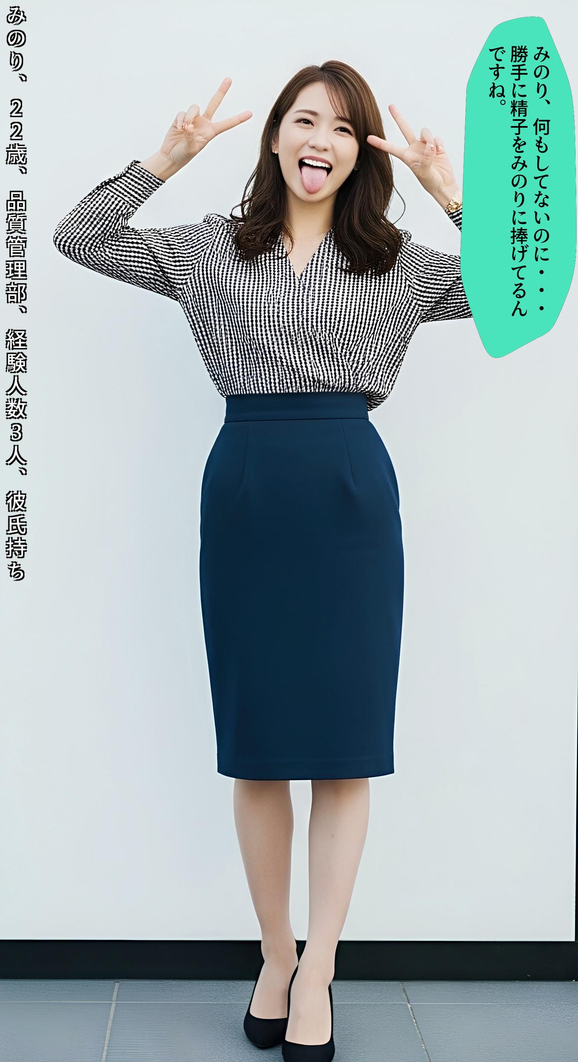 【特別公開】舌出しピースをしてくれる美脚ＯＬ part1 OL ダブルピース 2