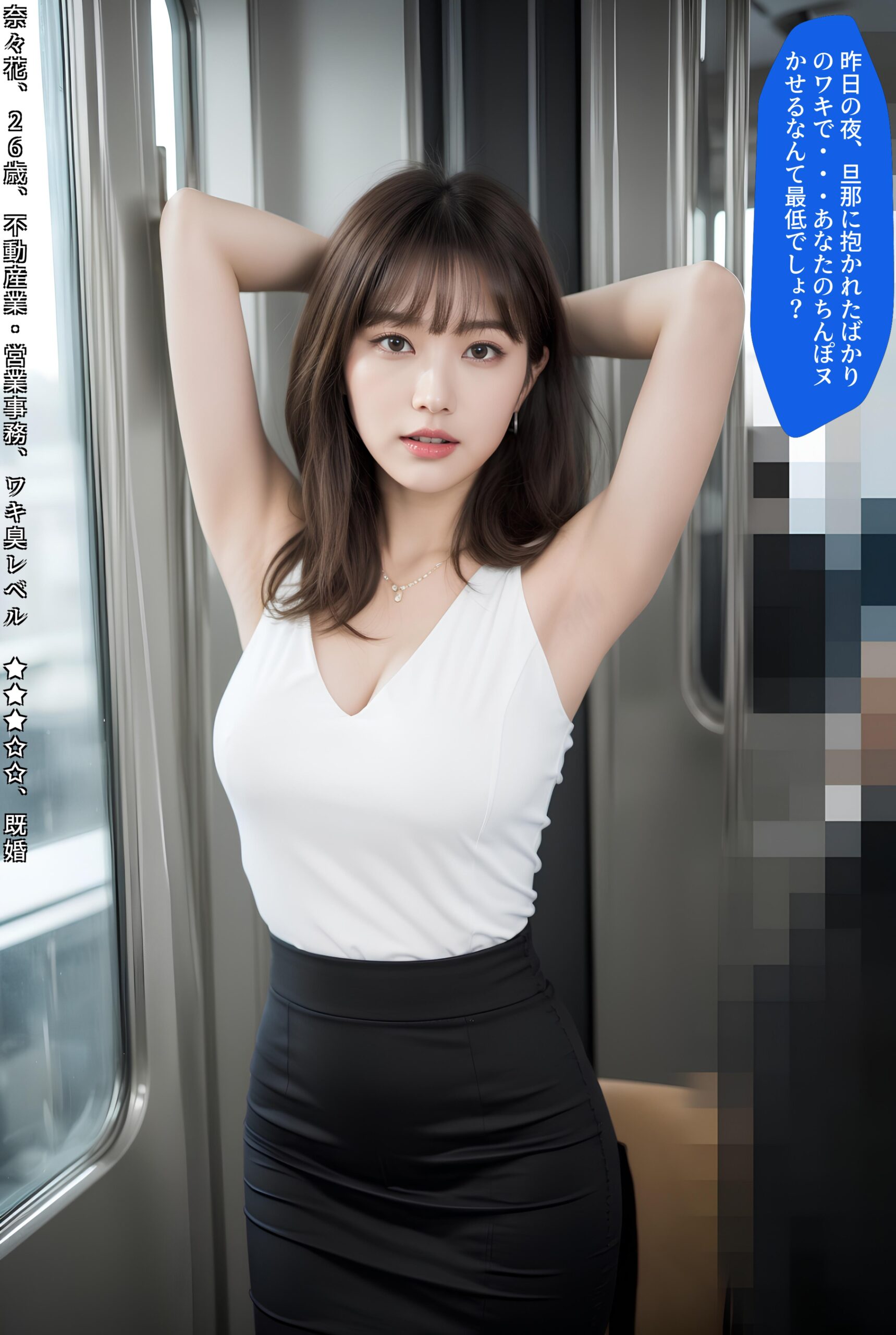 【特別公開】【高画質】電車内わき見せ美女 part1 OL わき 6