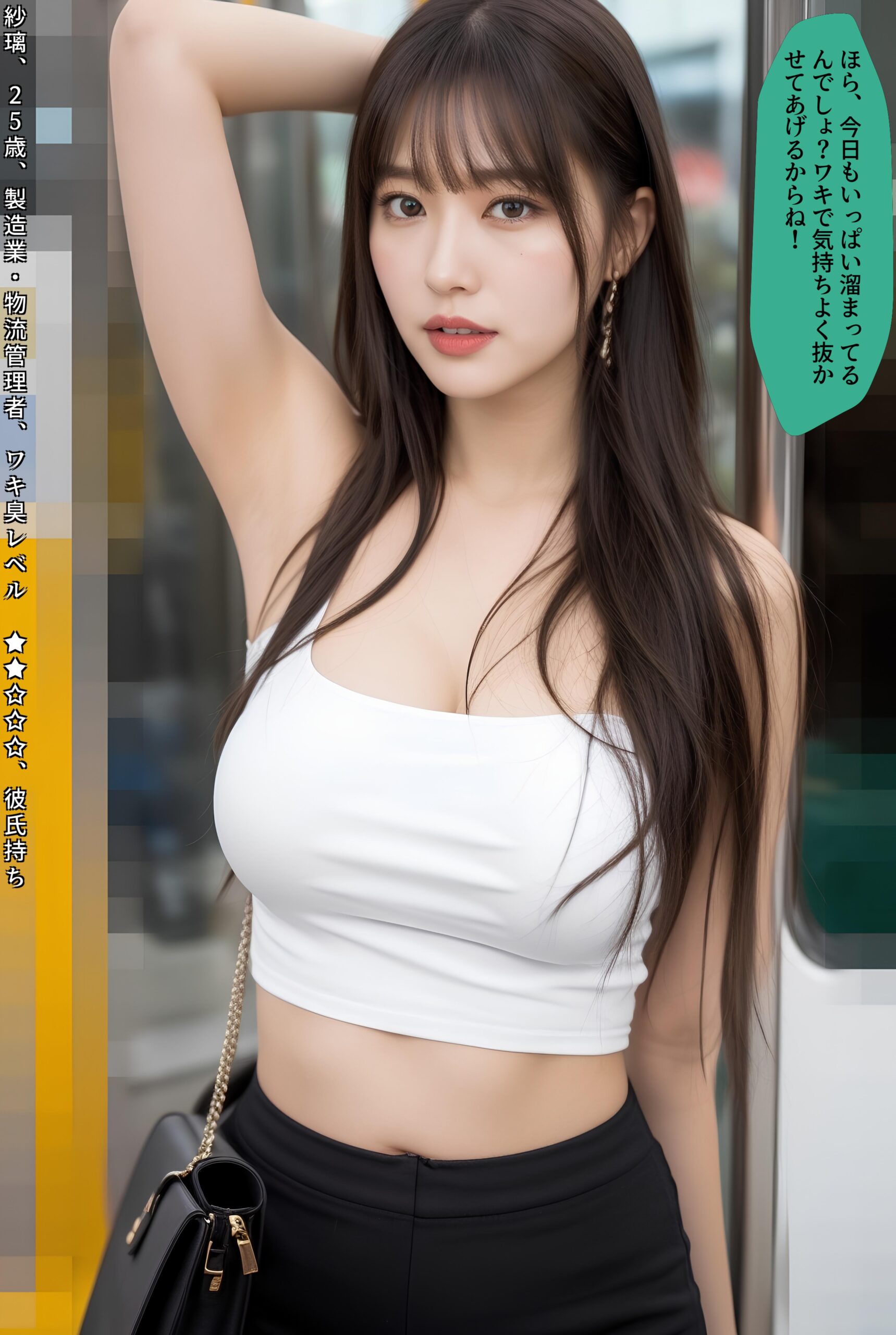 【特別公開】【高画質】電車内わき見せ美女 part1 OL わき 4