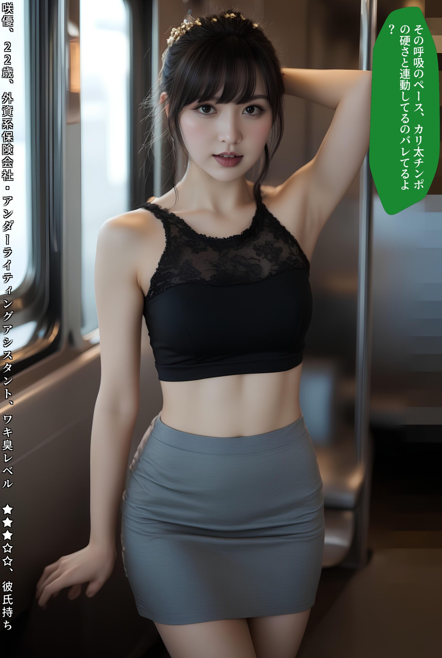 【特別公開】【高画質】電車内わき見せ美女 part2 OL わき 3