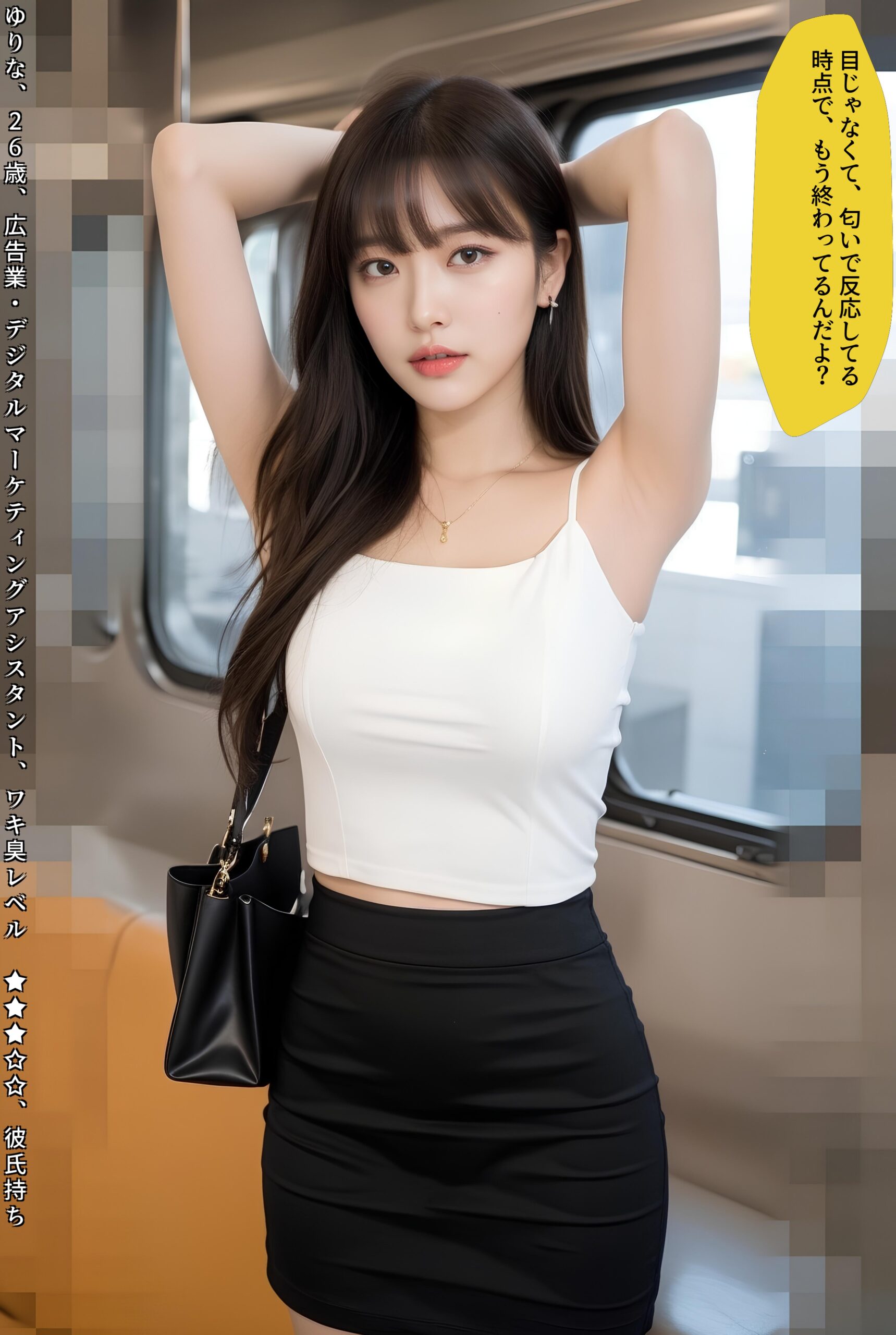 【特別公開】【高画質】電車内わき見せ美女 part2 OL わき 5