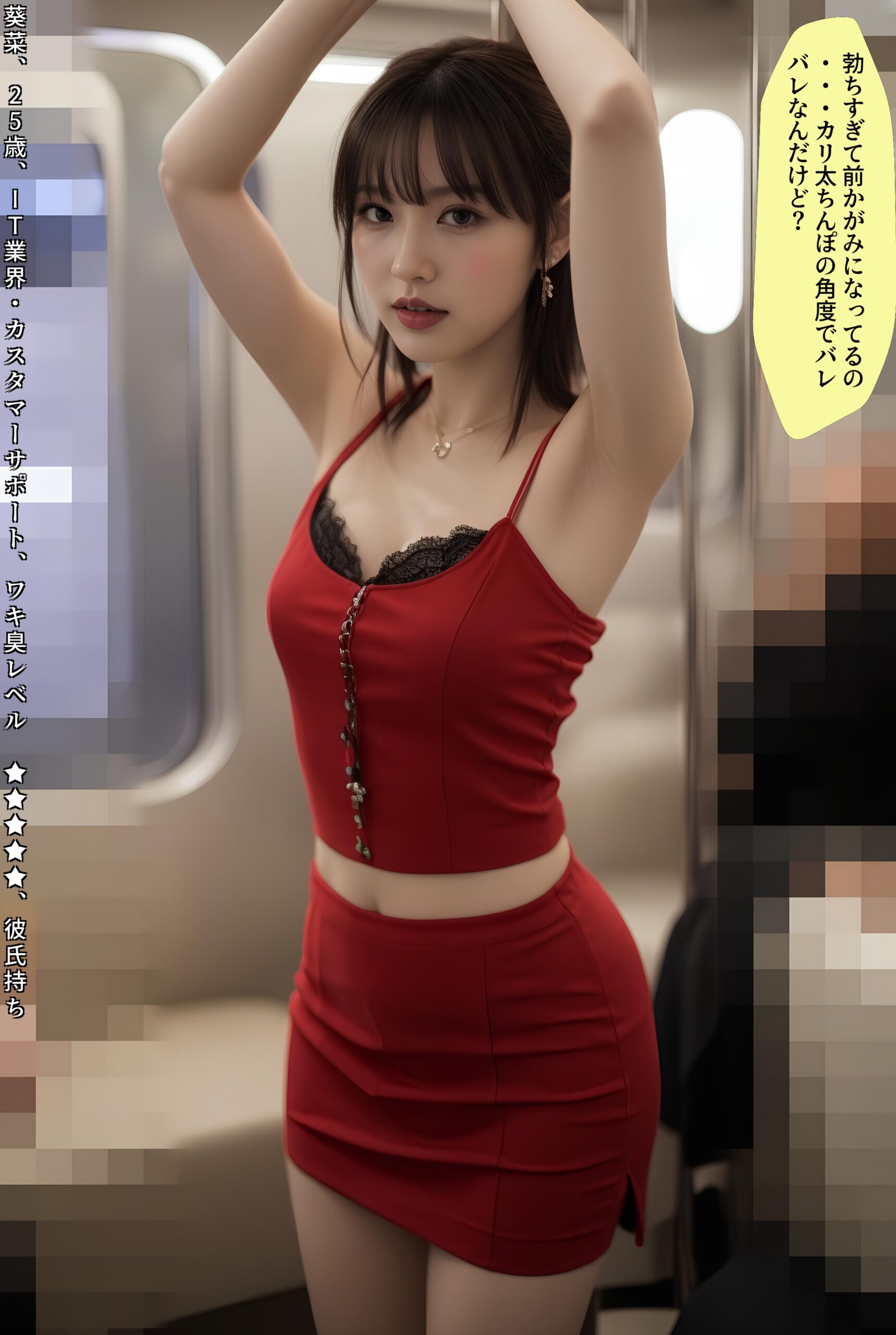 【特別公開】【高画質】電車内わき見せ美女 part3 OL わき 3
