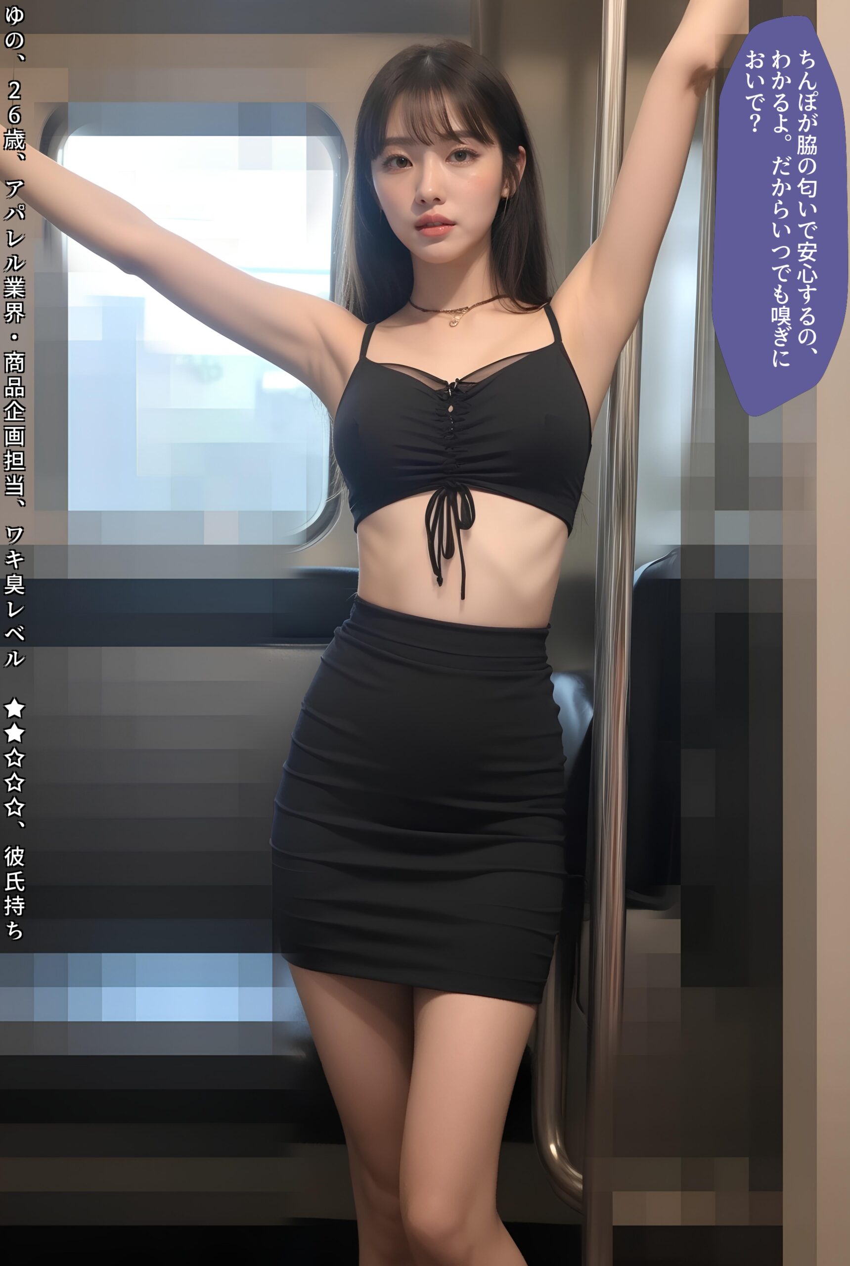 【特別公開】【高画質】電車内わき見せ美女 part3 OL わき 6