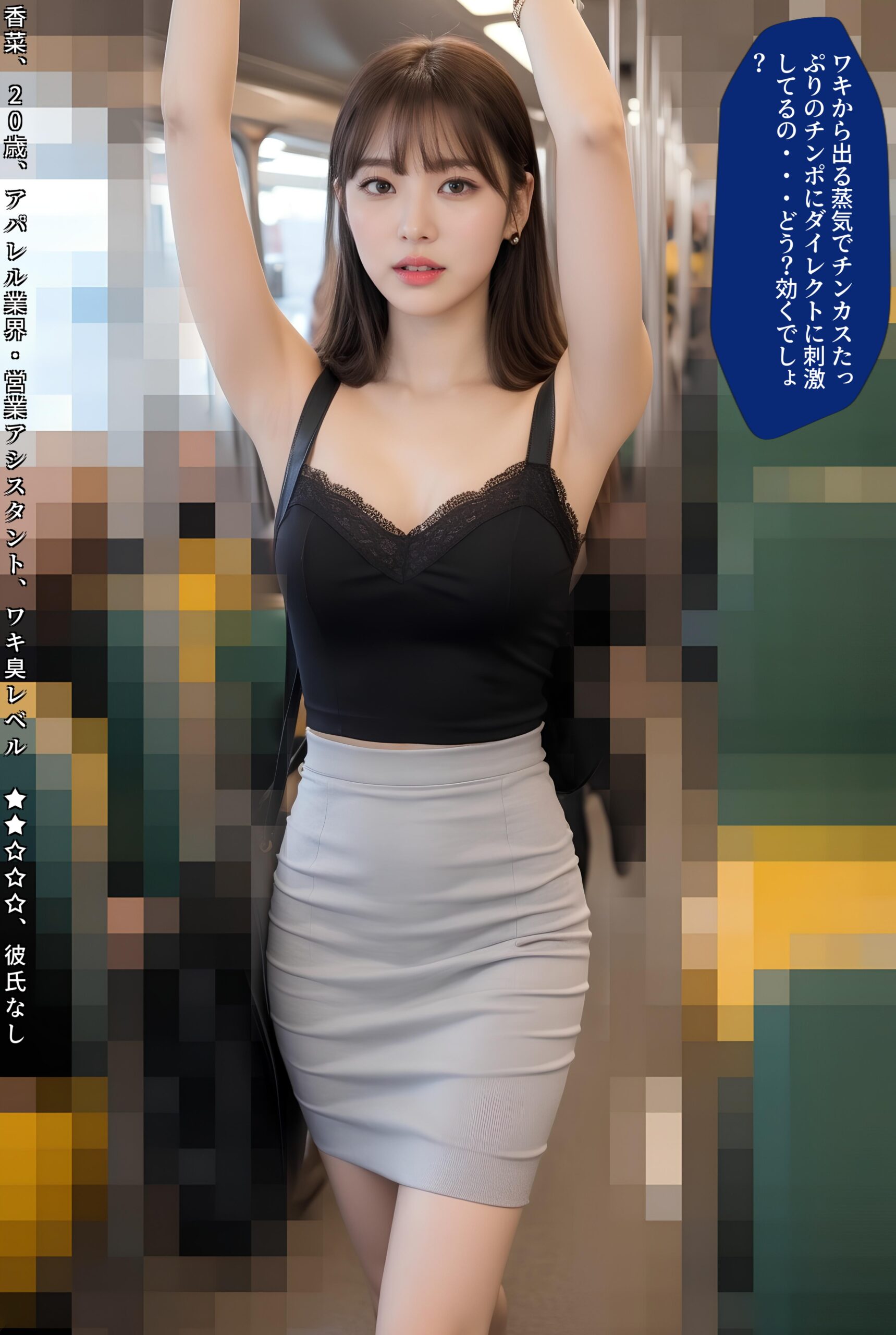【特別公開】【高画質】電車内わき見せ美女 part3 OL わき 1