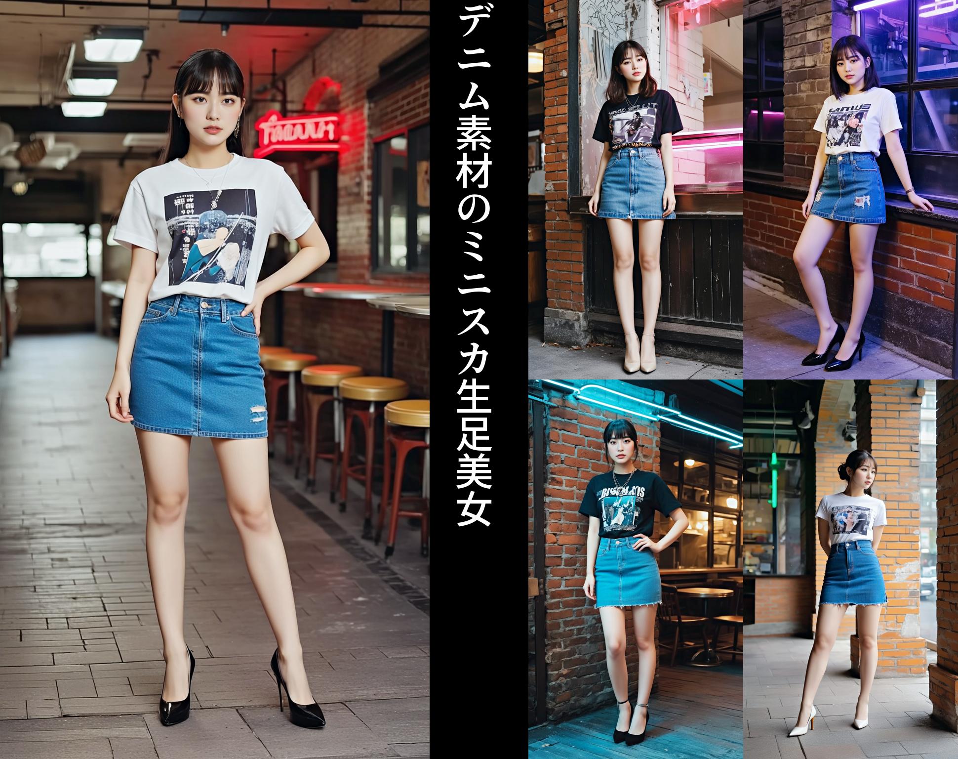 デニム素材のミニスカ生足美女 part7