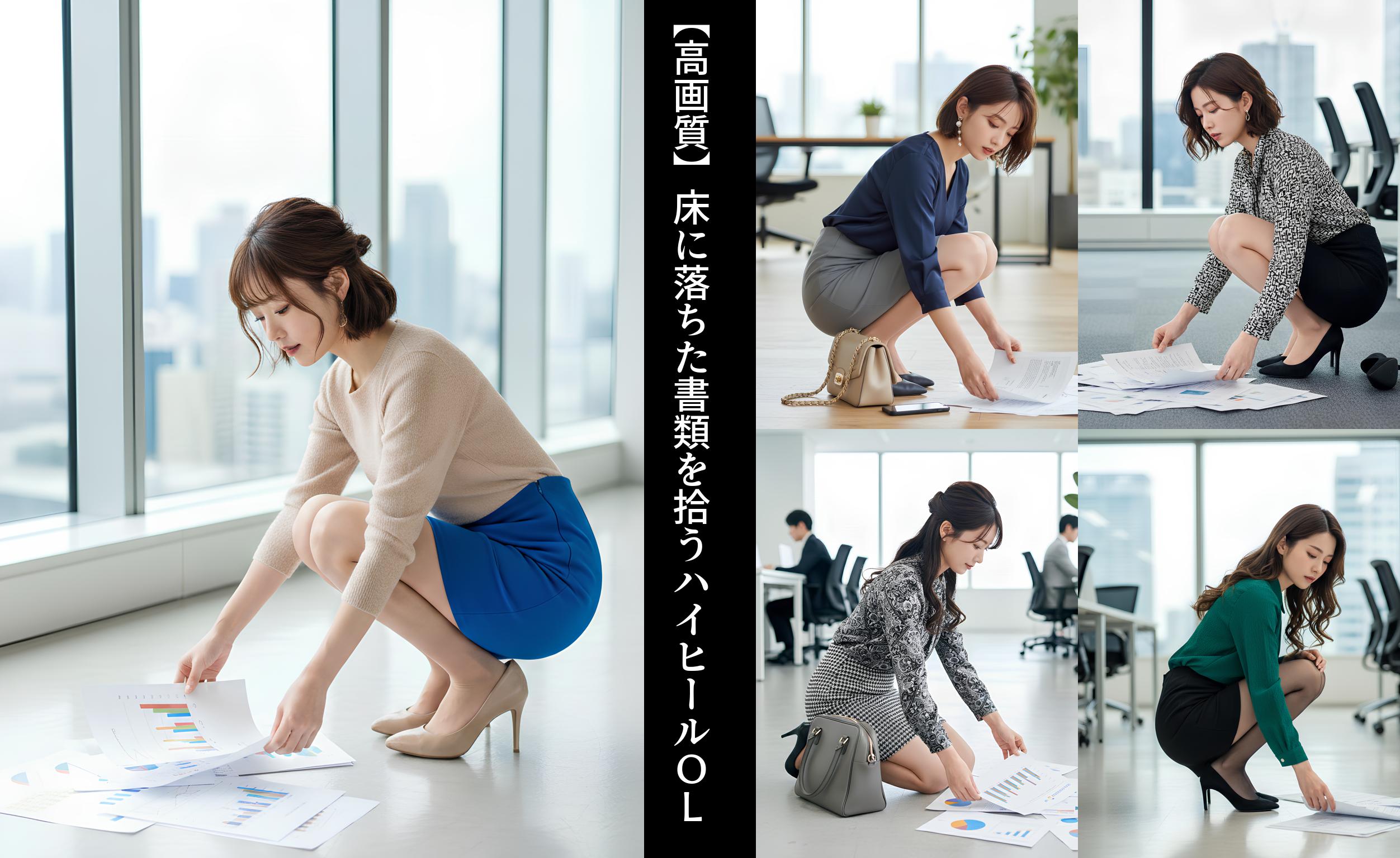【高画質】床に落ちた書類を拾うハイヒールＯＬ part2