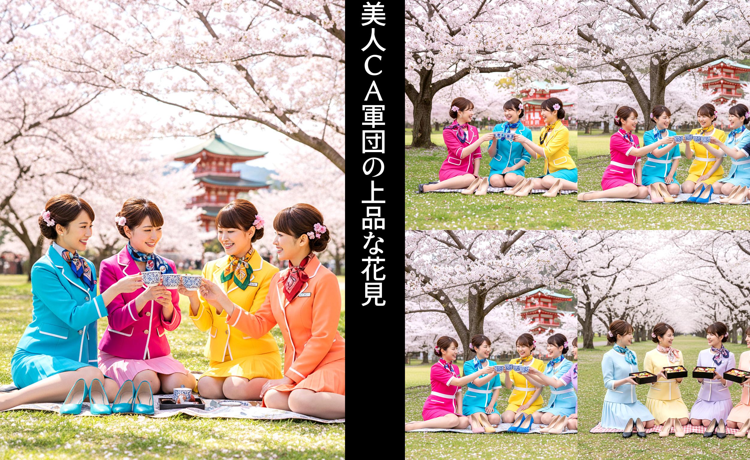 美人ＣＡ軍団の上品な花見 part2