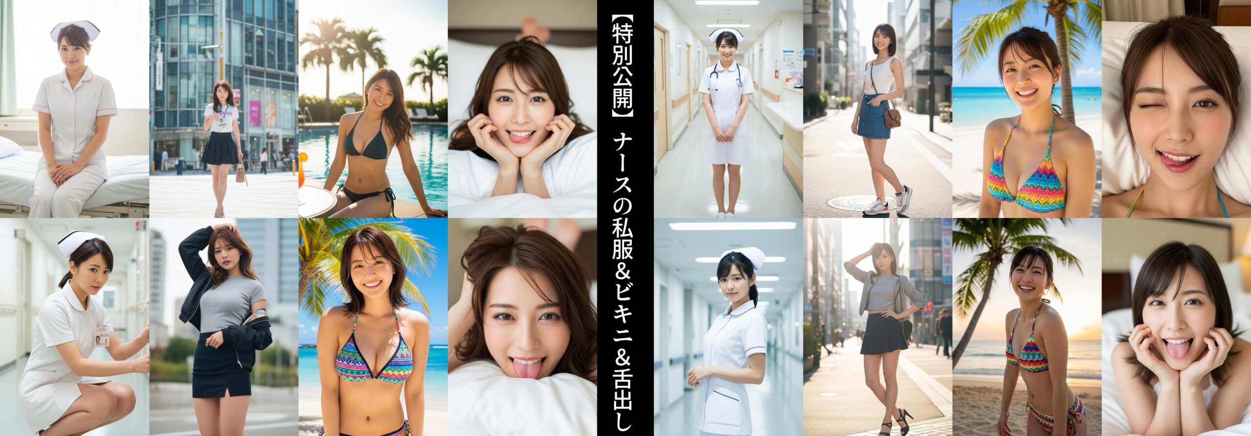 【特別公開】ナースの私服＆ビキニ＆舌出し part4