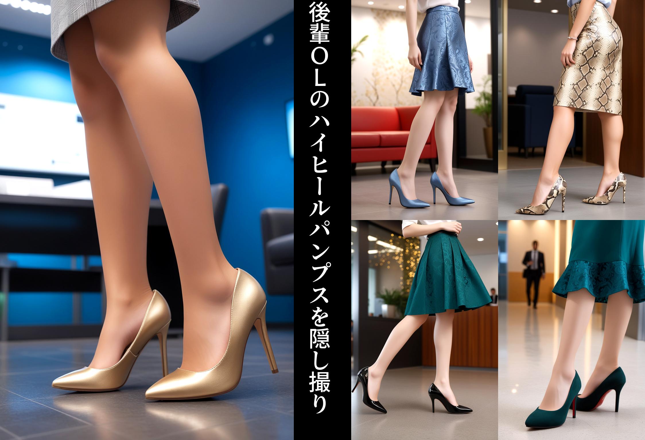 後輩ＯＬのハイヒールパンプスを隠し撮り part1