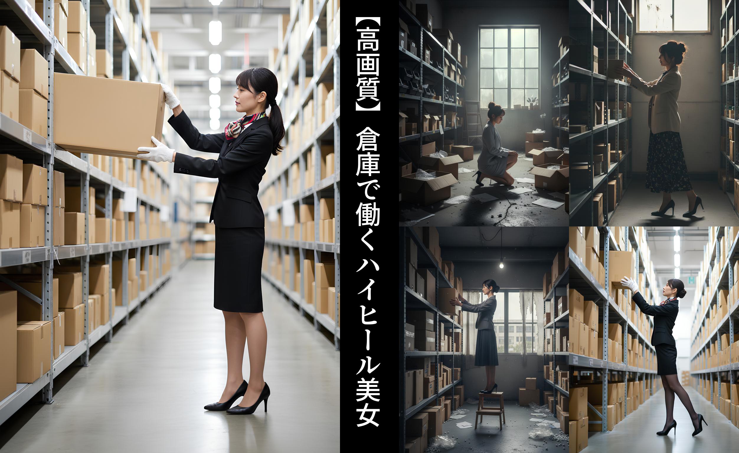 【高画質】倉庫で働くハイヒール美女 part2