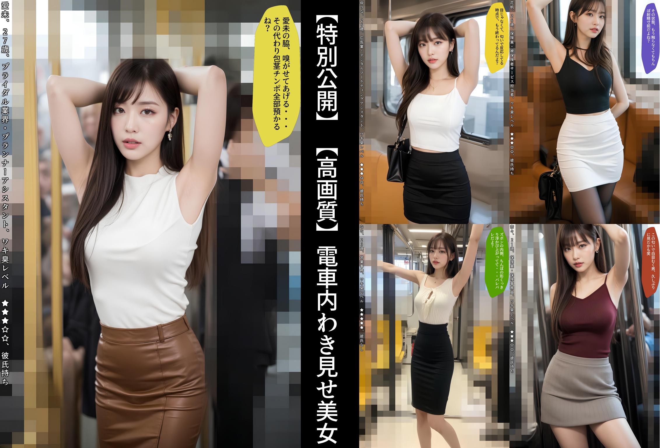 【特別公開】【高画質】電車内わき見せ美女 part2