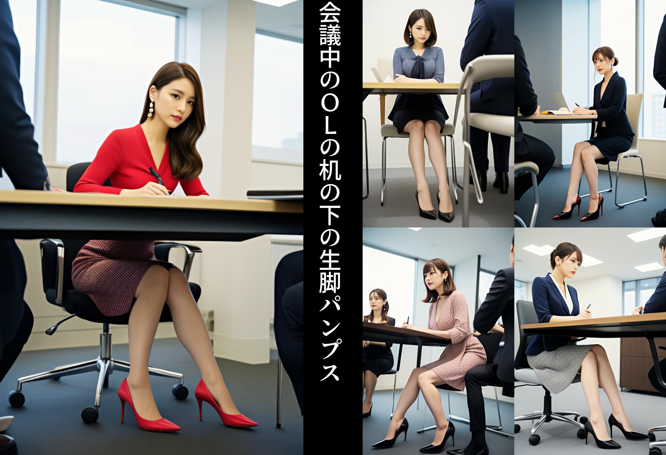 会議中のＯＬの机の下の生脚パンプス part2