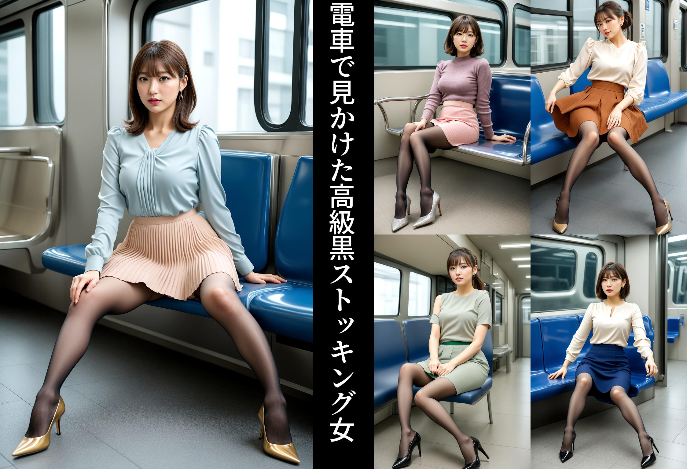 電車で見かけた高級黒ストッキング女 part1