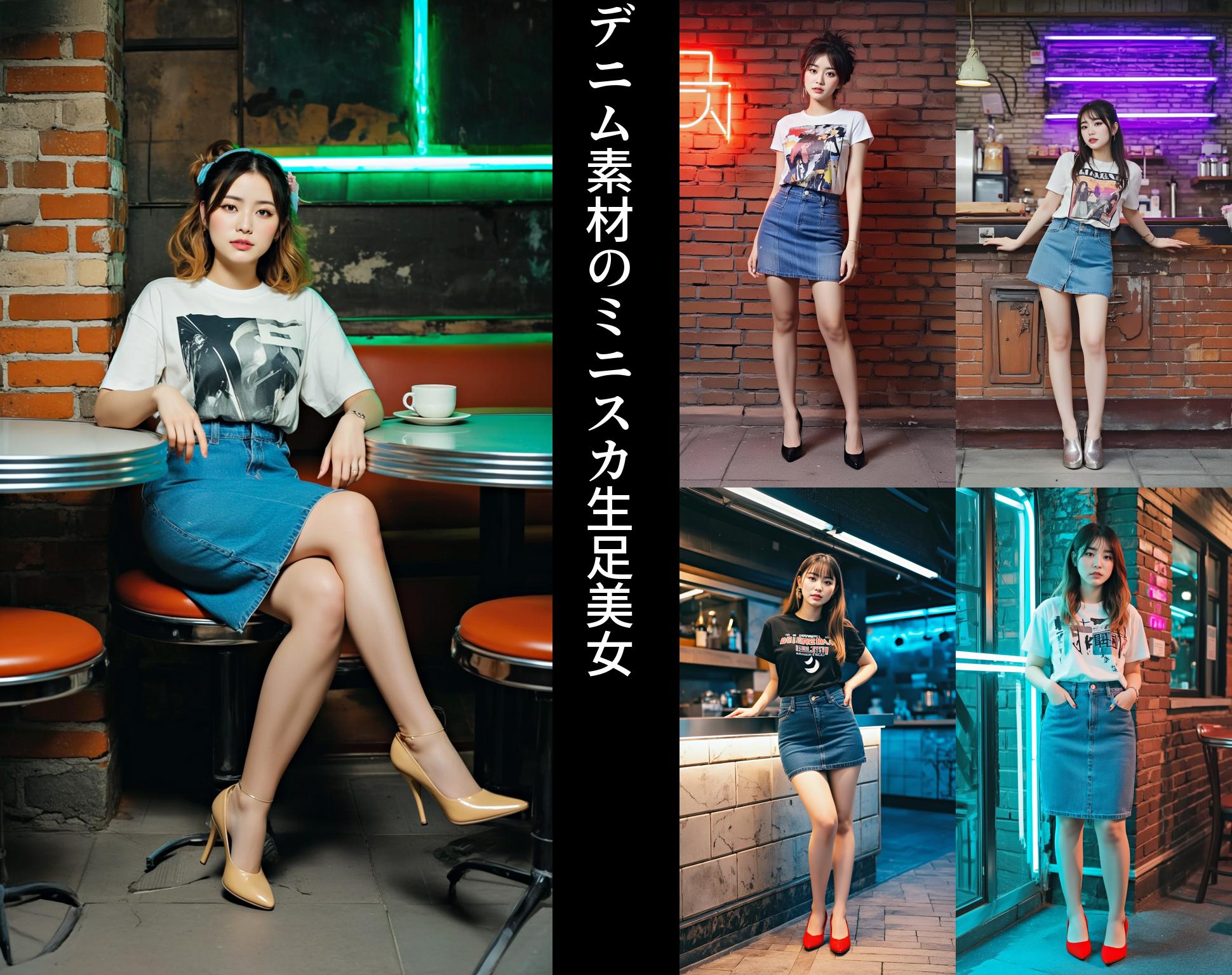 デニム素材のミニスカ生足美女 part4