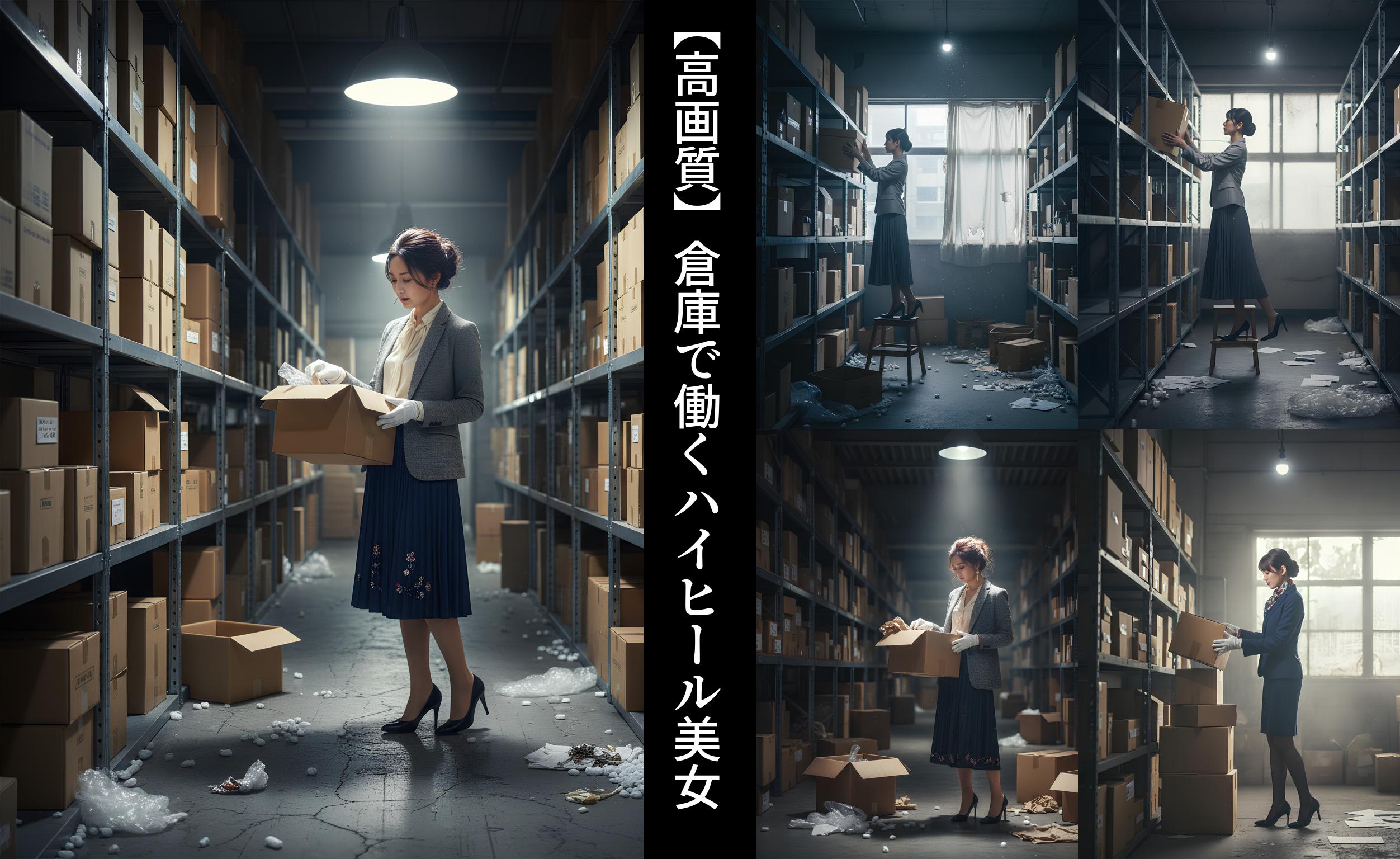 【高画質】倉庫で働くハイヒール美女 part1