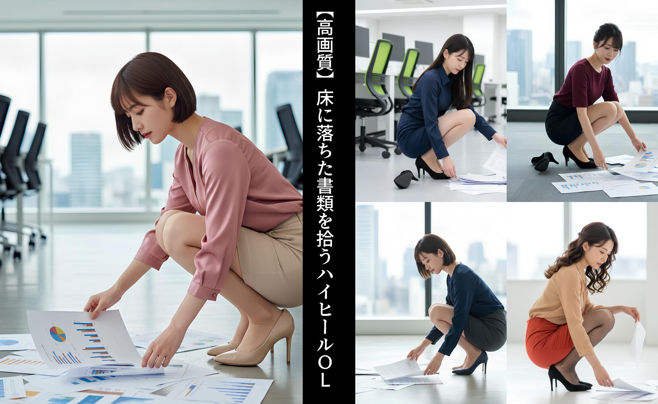 【高画質】床に落ちた書類を拾うハイヒールＯＬ part3