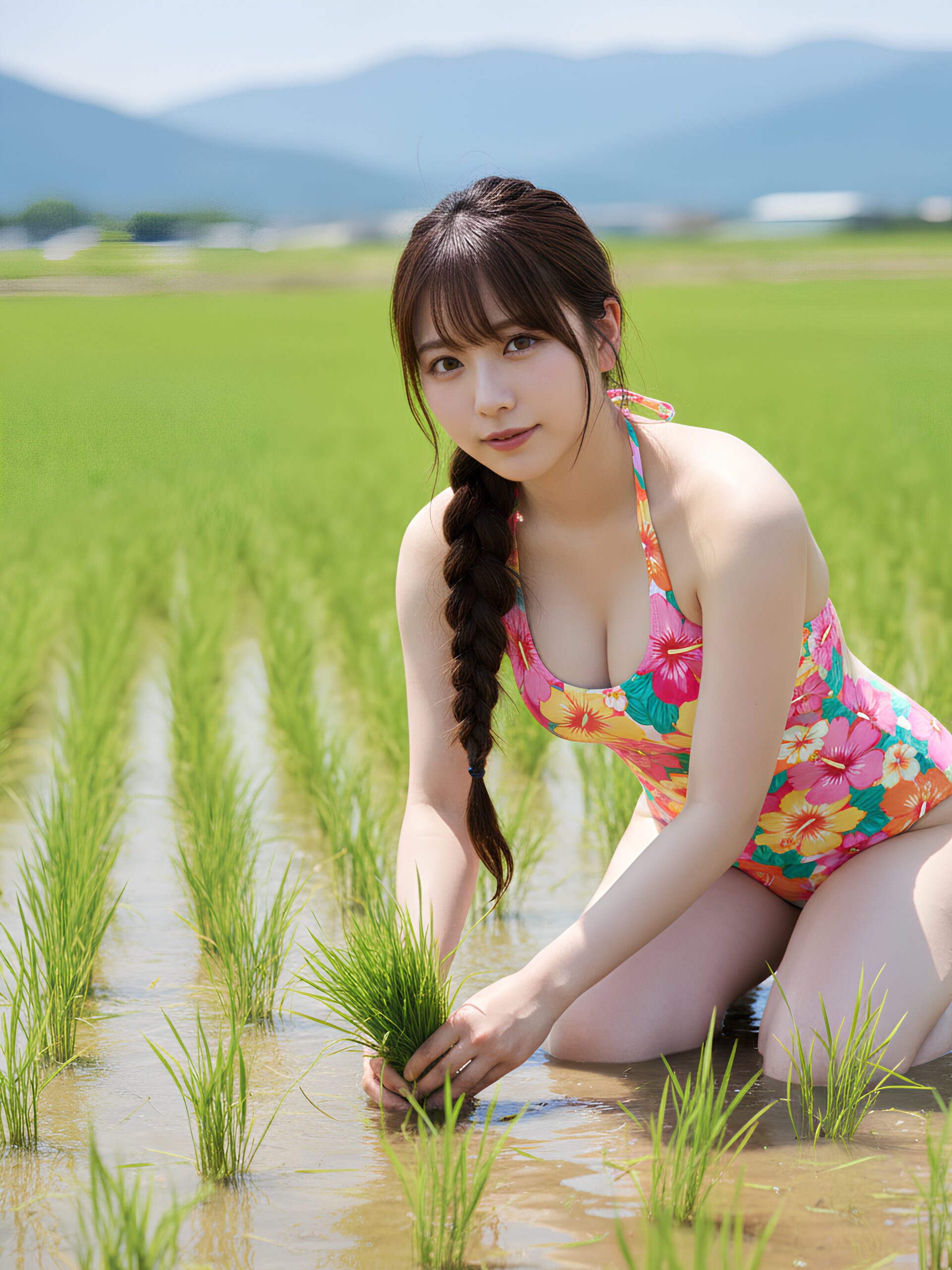 【高画質】水着で農作業をする超絶美系ギャル part1 水着 ビキニ 2